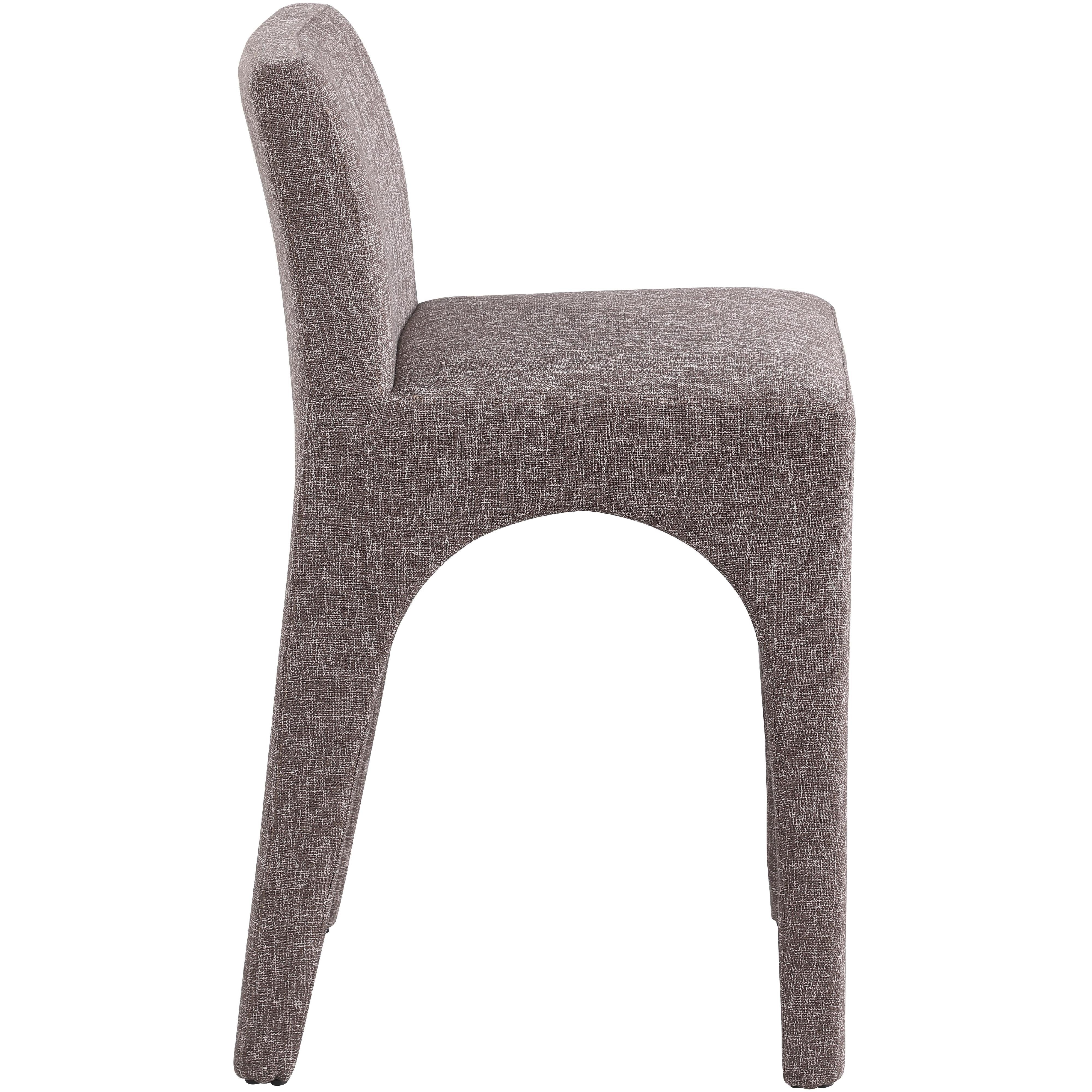 Meridian Gramercy Brown Linen Textured Fabric Stool