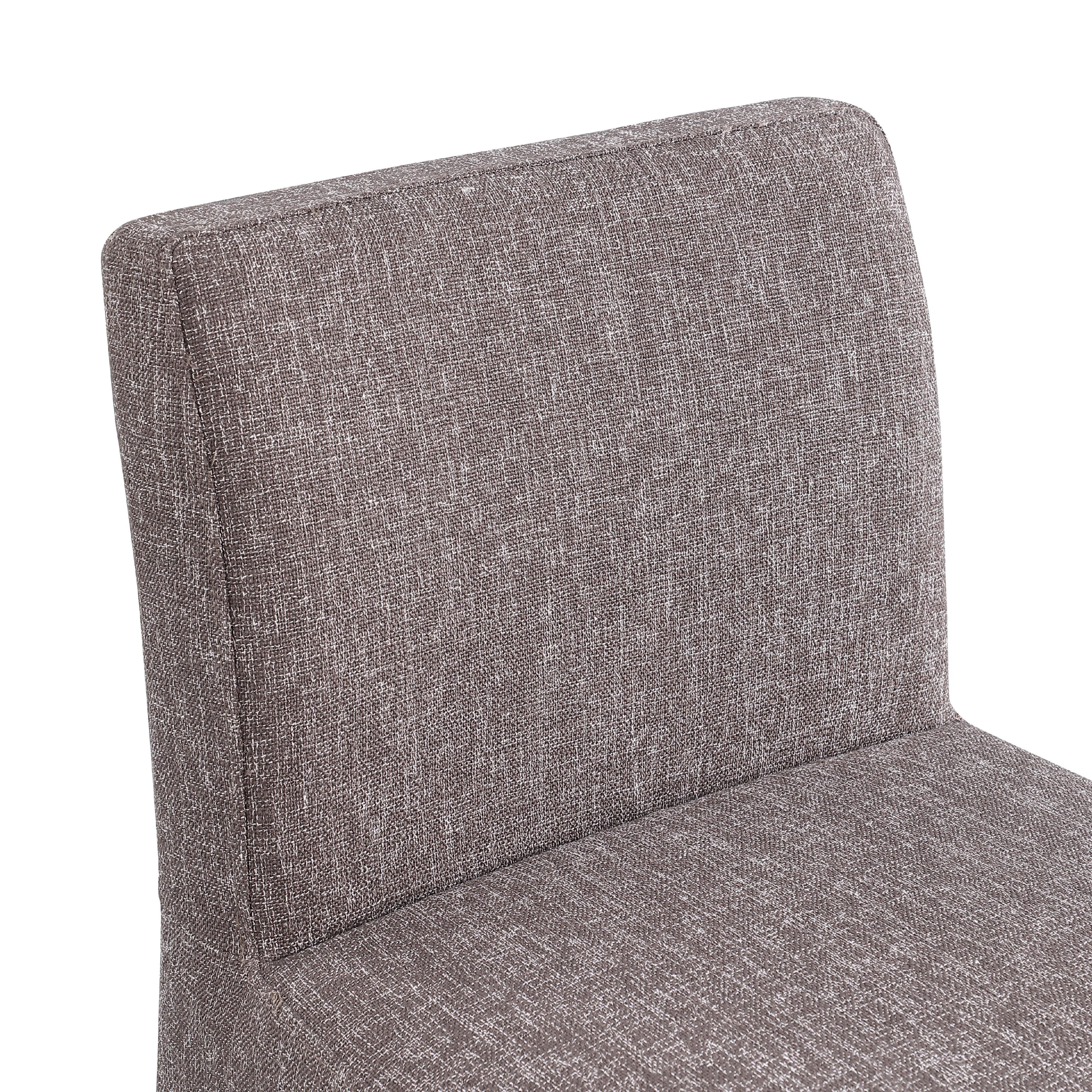 Meridian Gramercy Brown Linen Textured Fabric Stool
