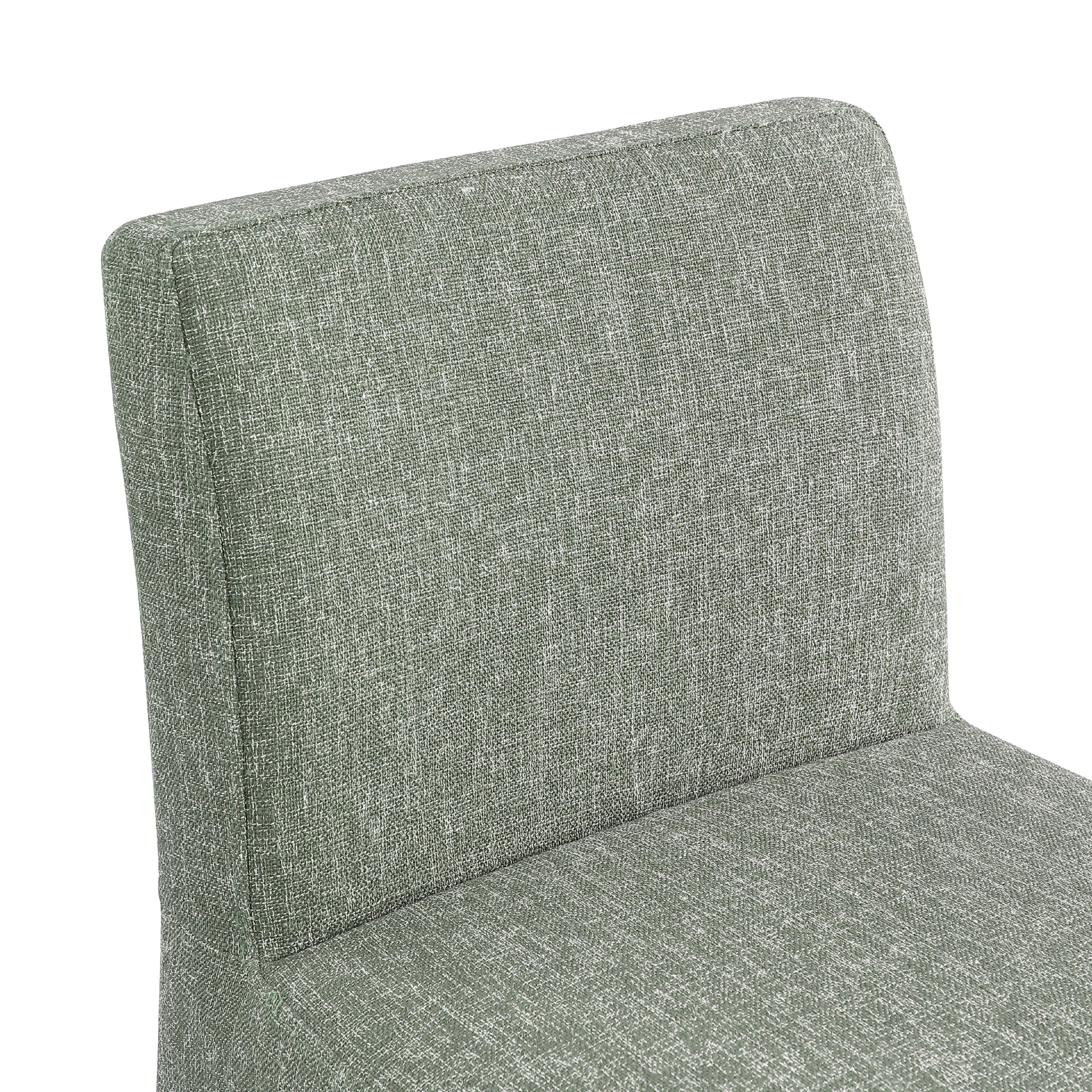Meridian Gramercy Green Linen Textured Fabric Stool