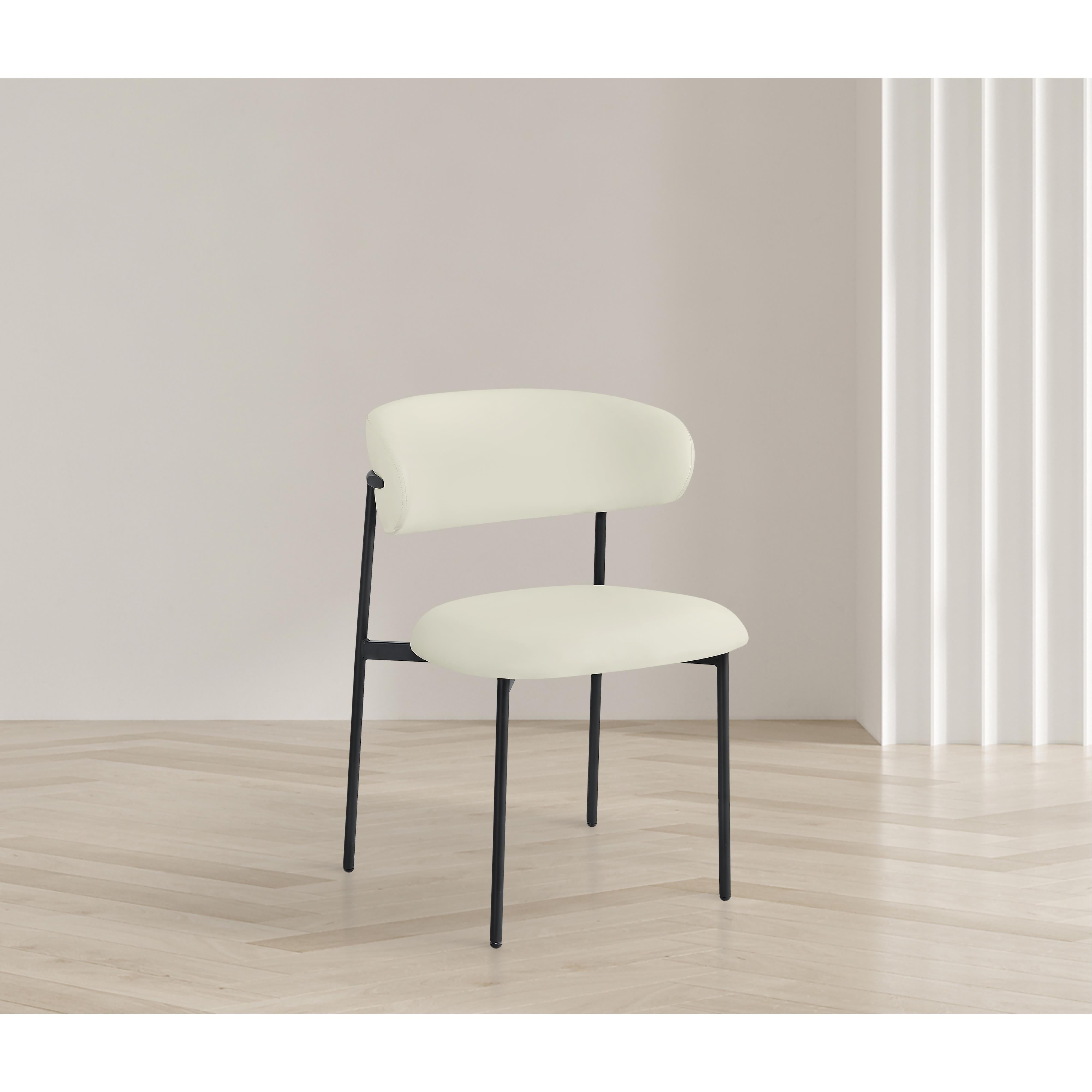 Meridian Lupita Cream Vegan Leather Dining Chair