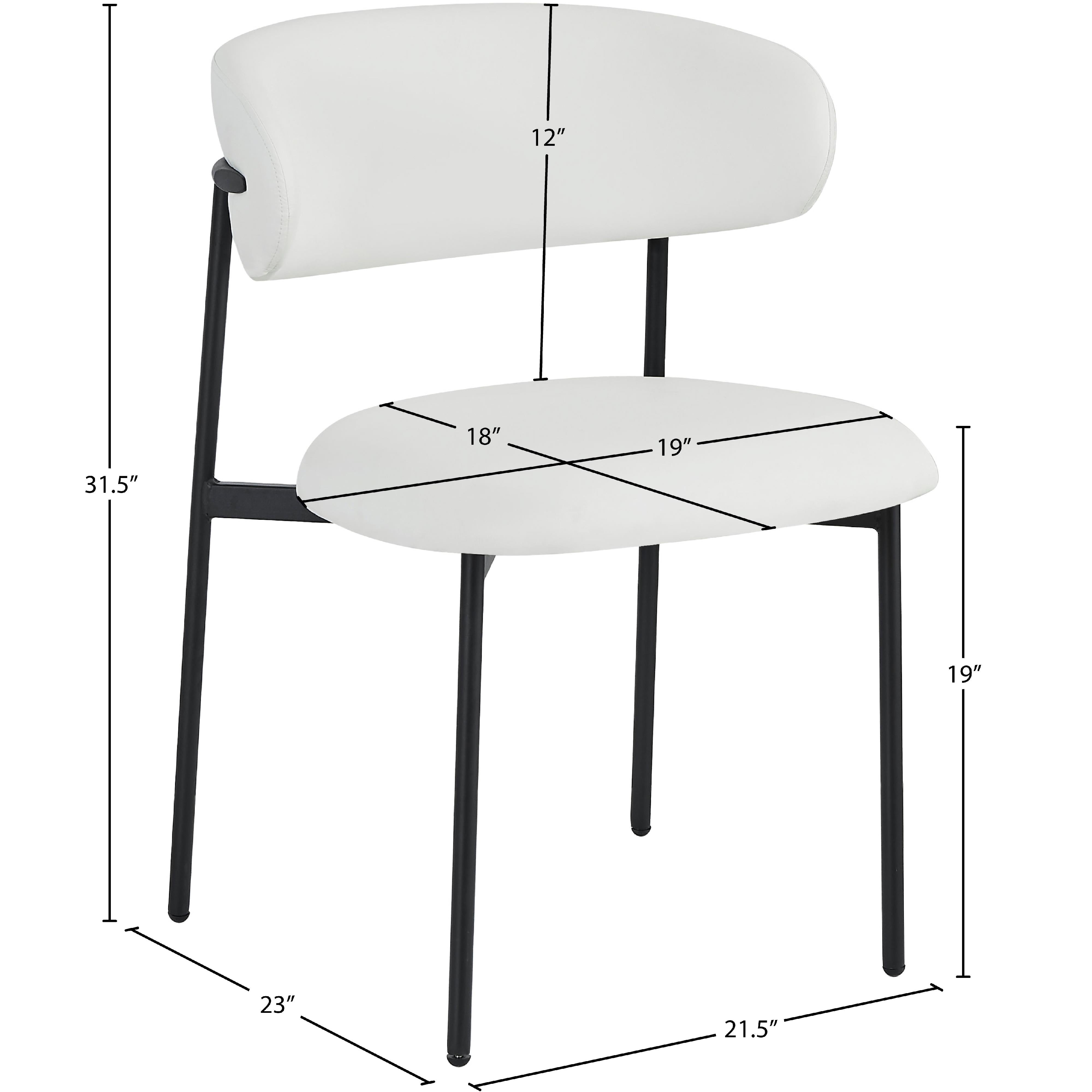 Meridian Lupita White Vegan Leather Dining Chair