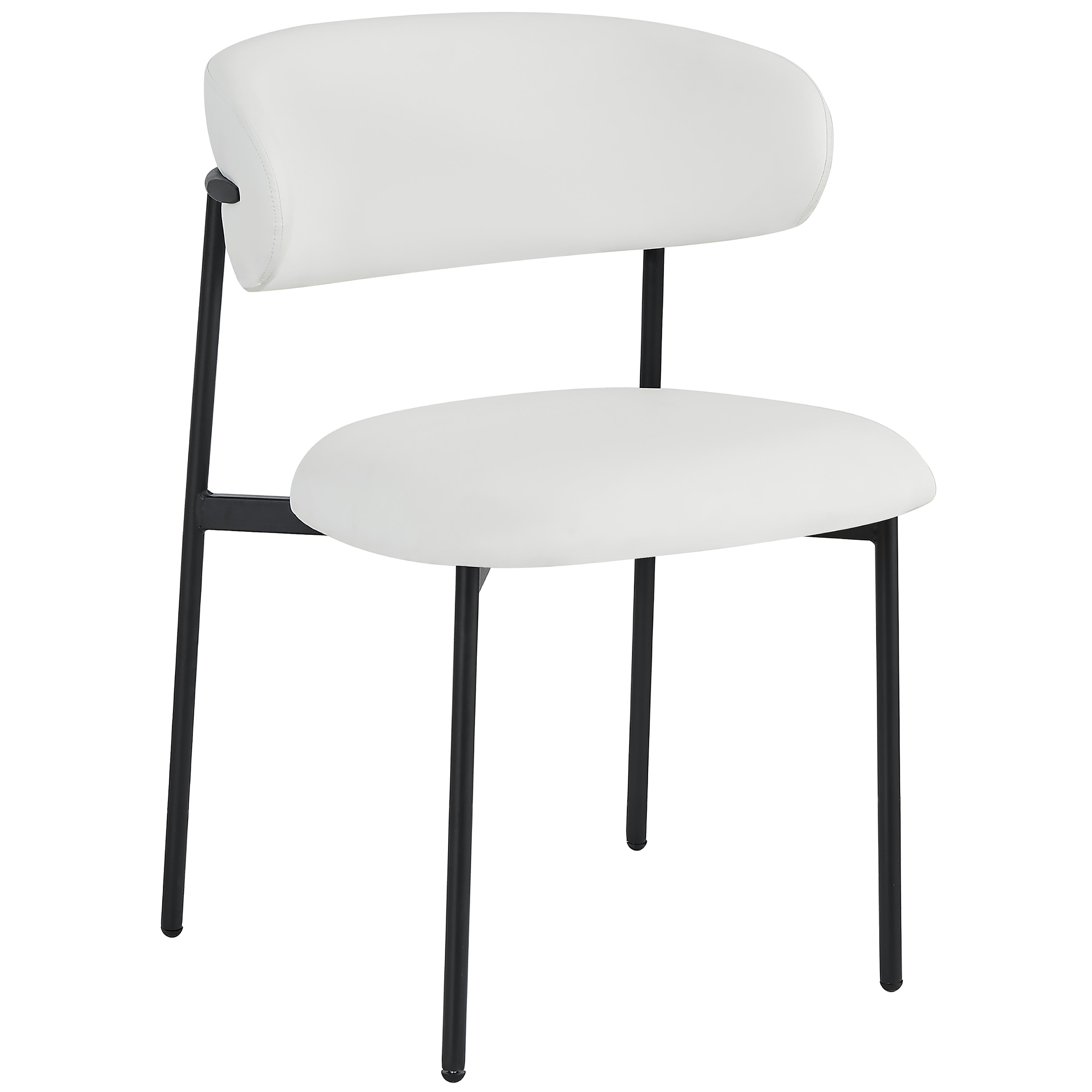 Meridian Lupita White Vegan Leather Dining Chair