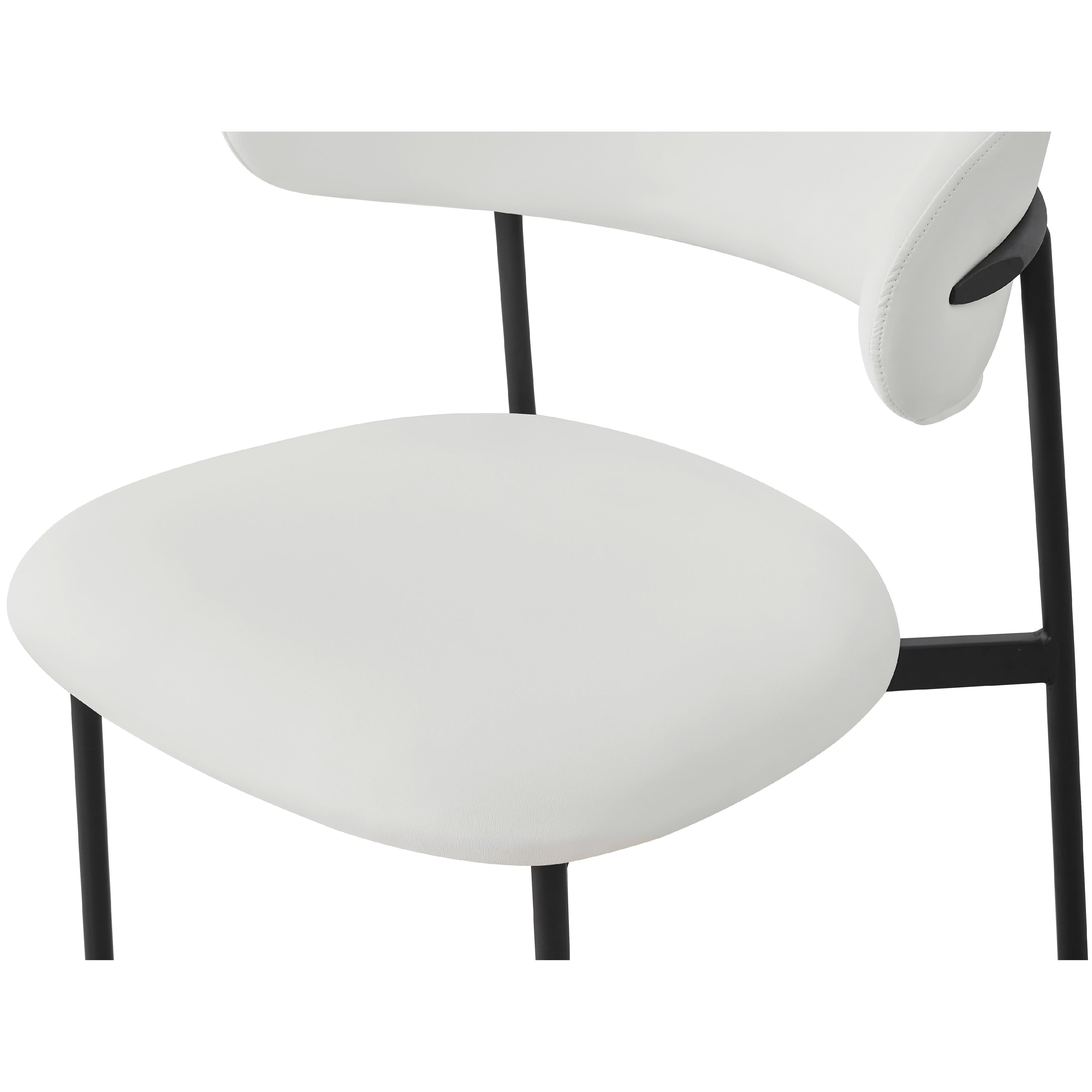 Meridian Lupita White Vegan Leather Dining Chair