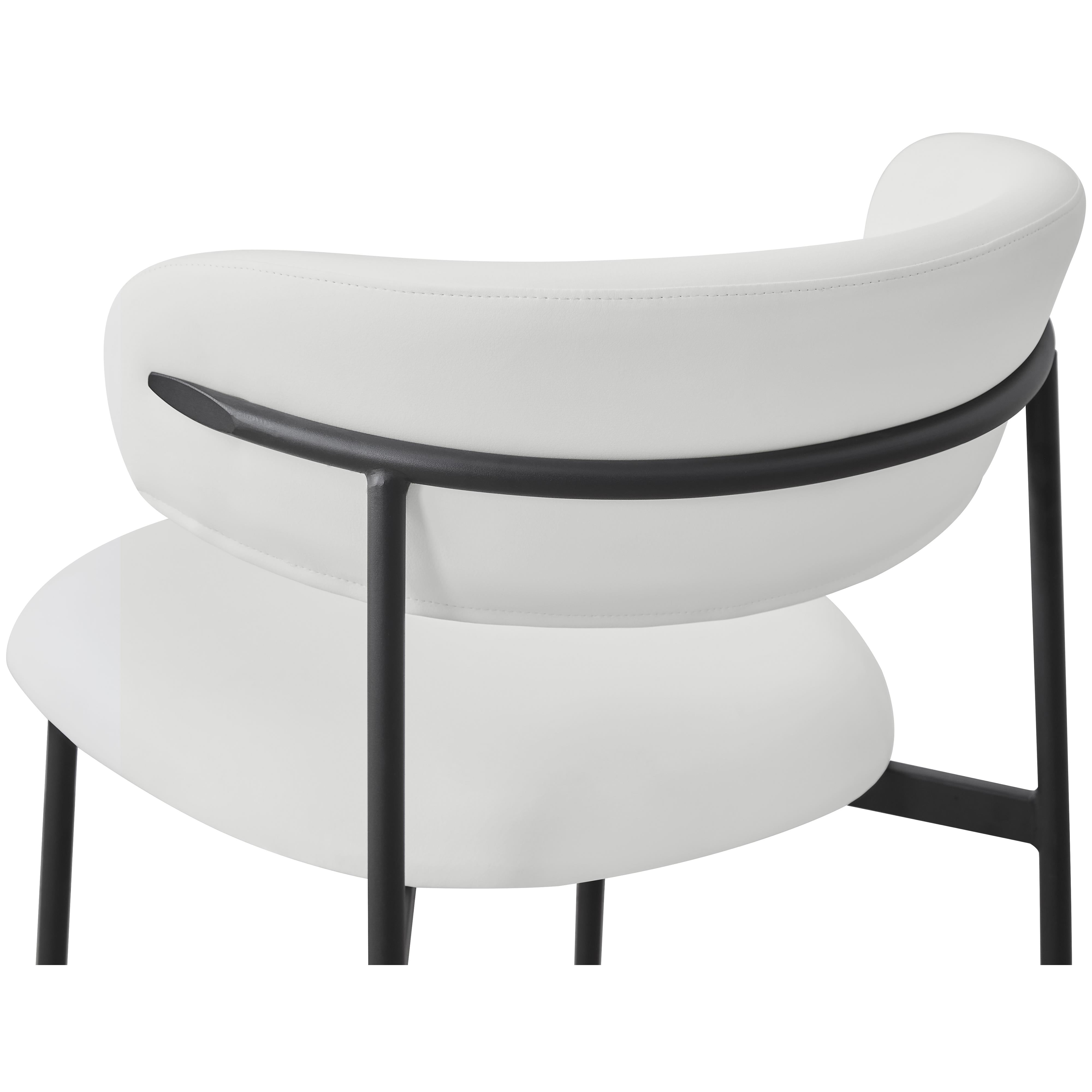 Meridian Lupita White Vegan Leather Dining Chair