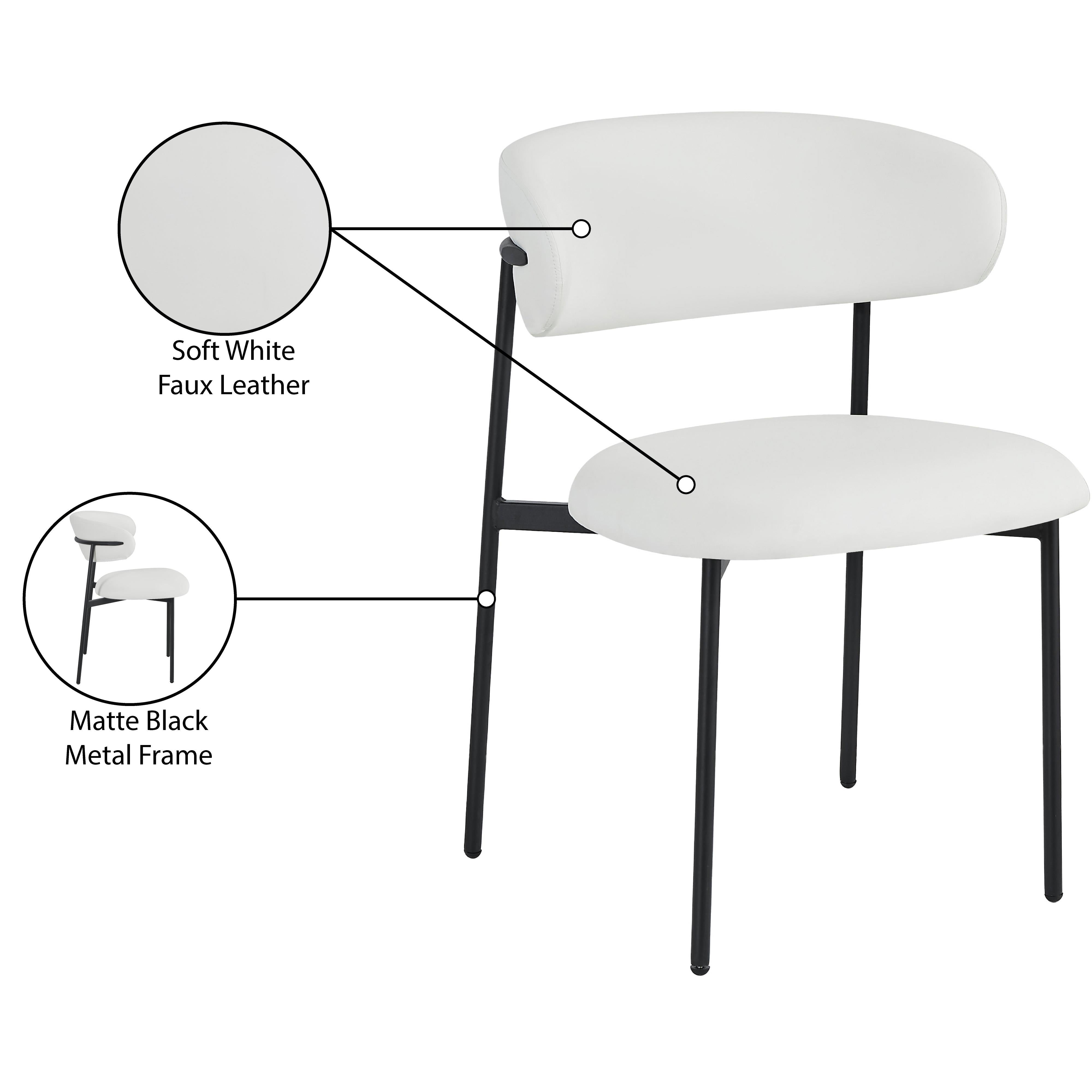 Meridian Lupita White Vegan Leather Dining Chair