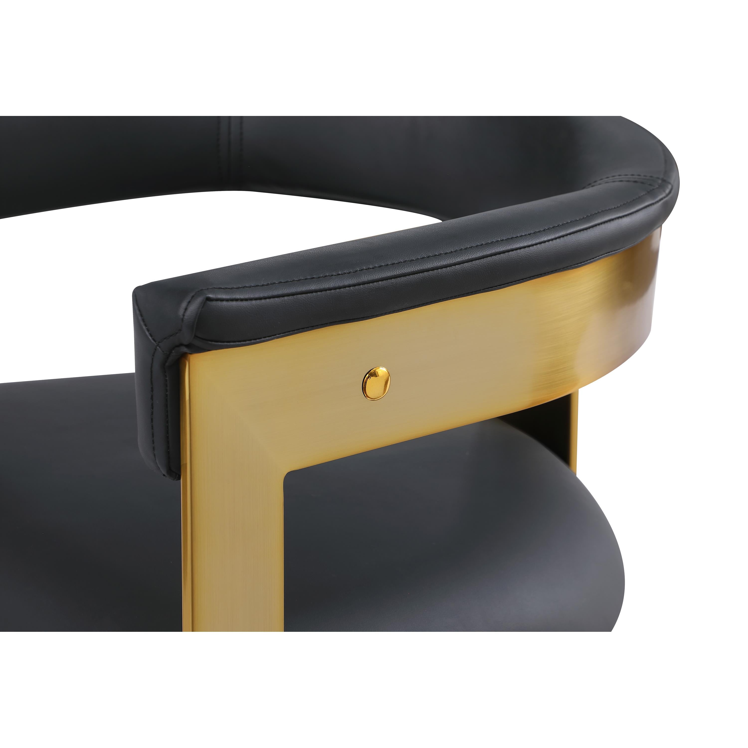 Meridian Romeo Black Vegan Leather Dining Chair