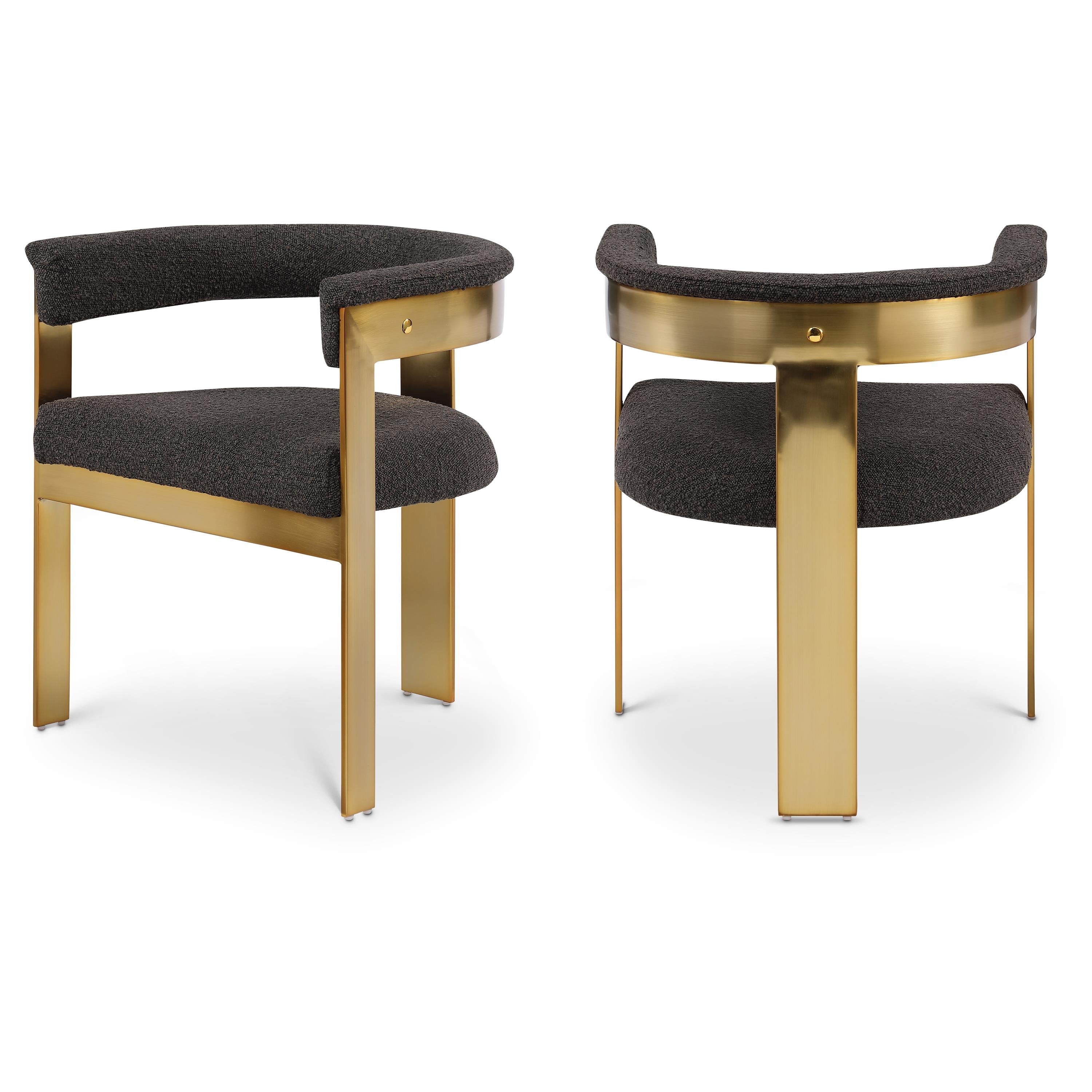 Meridian Romeo Brown Boucle Fabric Dining Chair