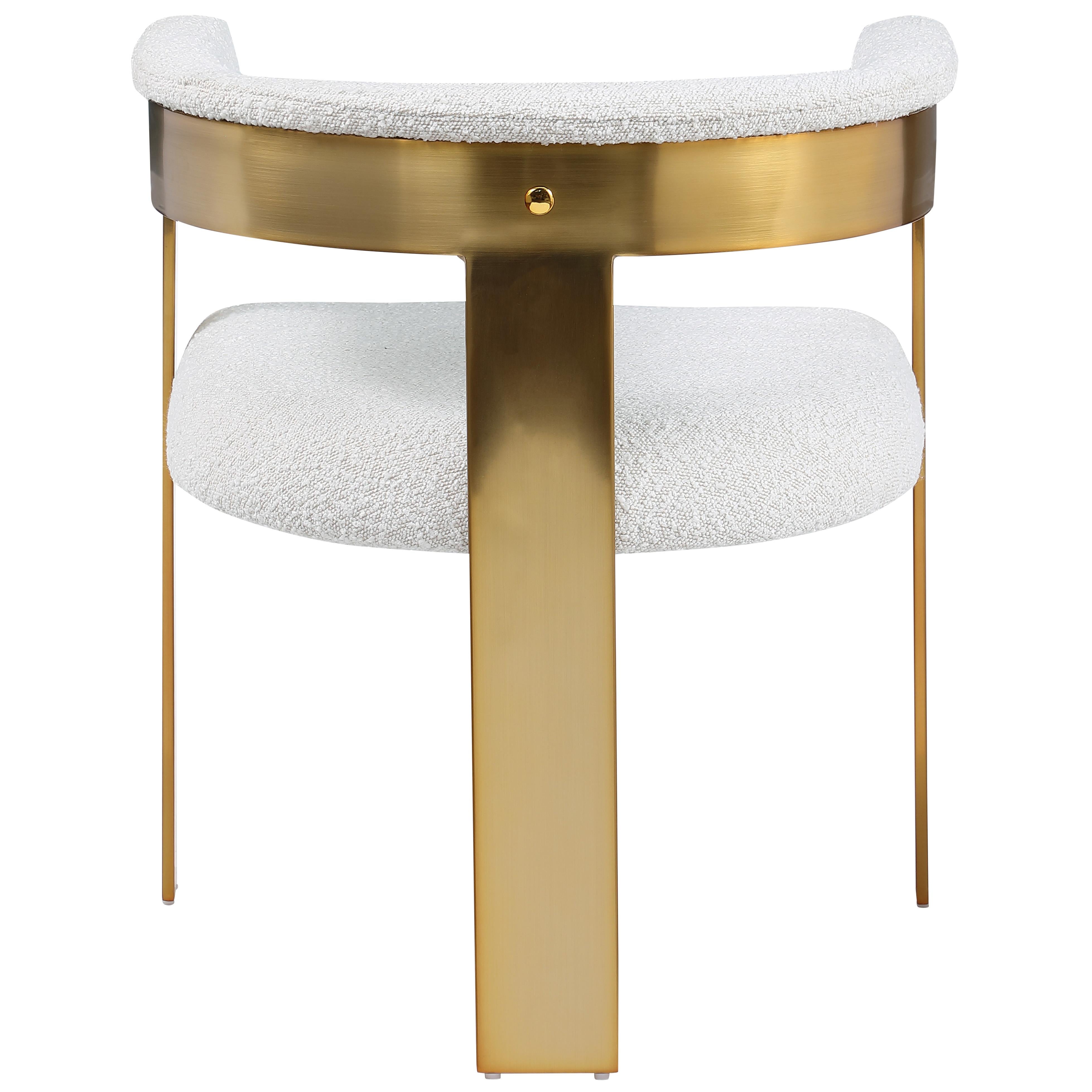 Meridian Romeo Cream Boucle Fabric Dining Chair