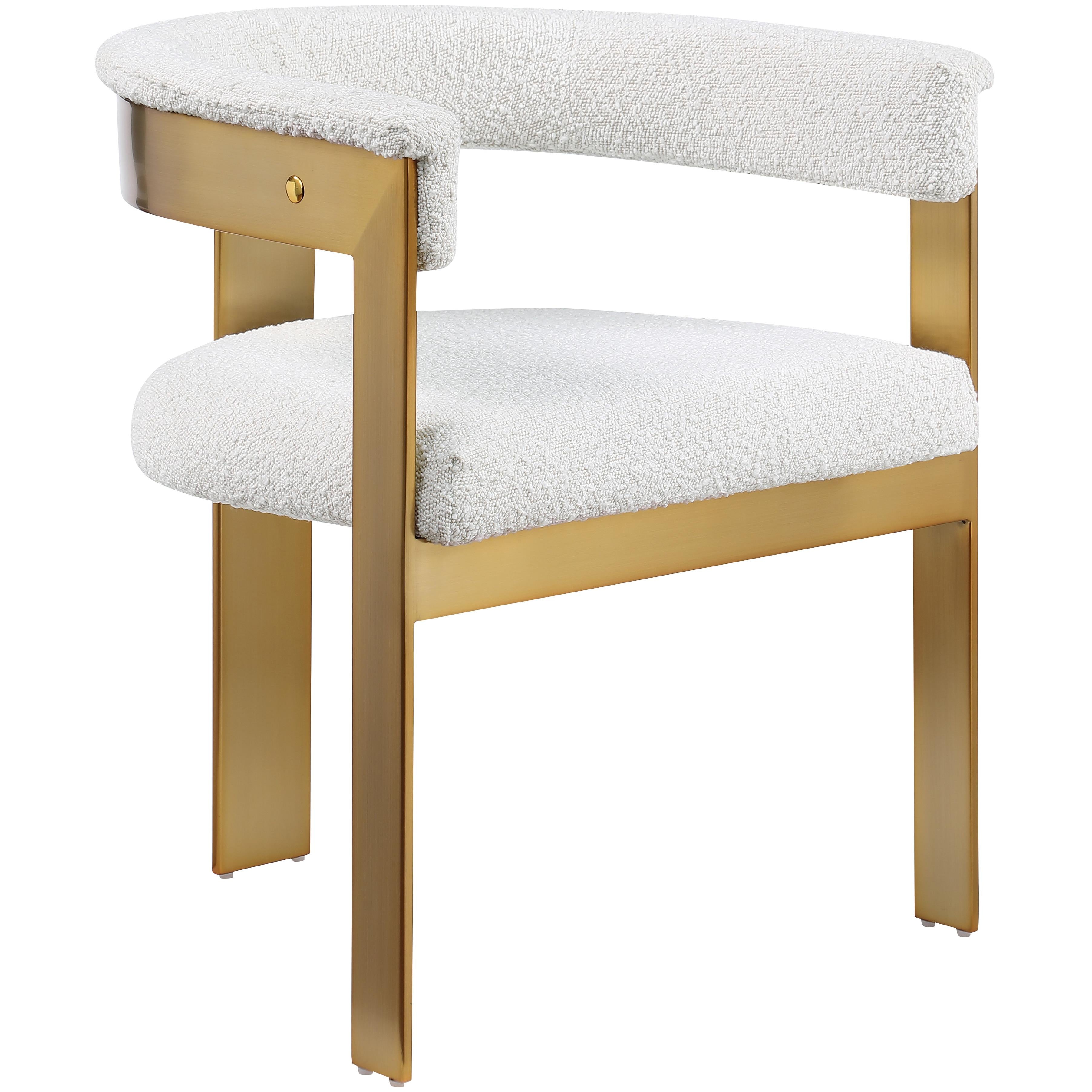 Meridian Romeo Cream Boucle Fabric Dining Chair
