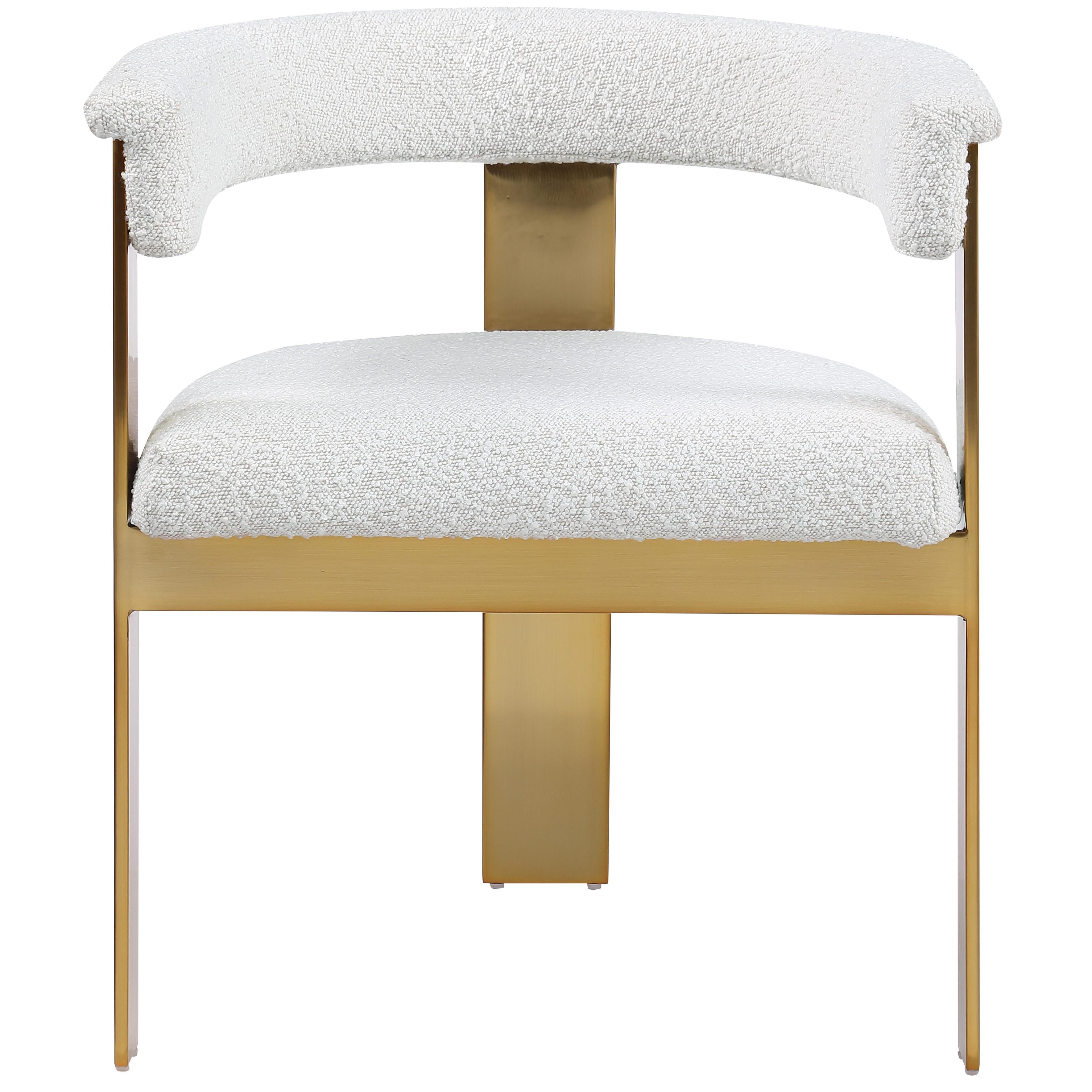 Meridian Romeo Cream Boucle Fabric Dining Chair