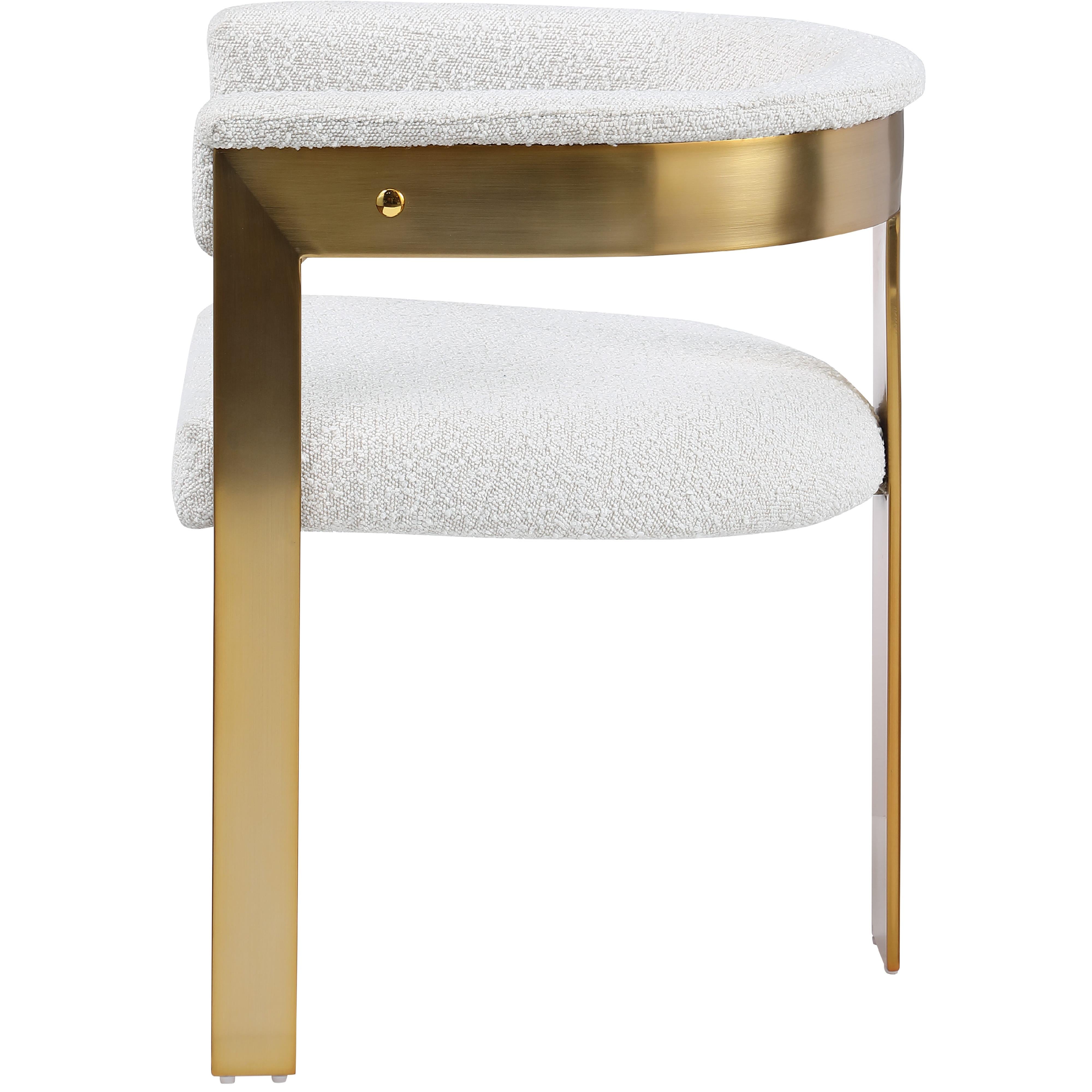Meridian Romeo Cream Boucle Fabric Dining Chair