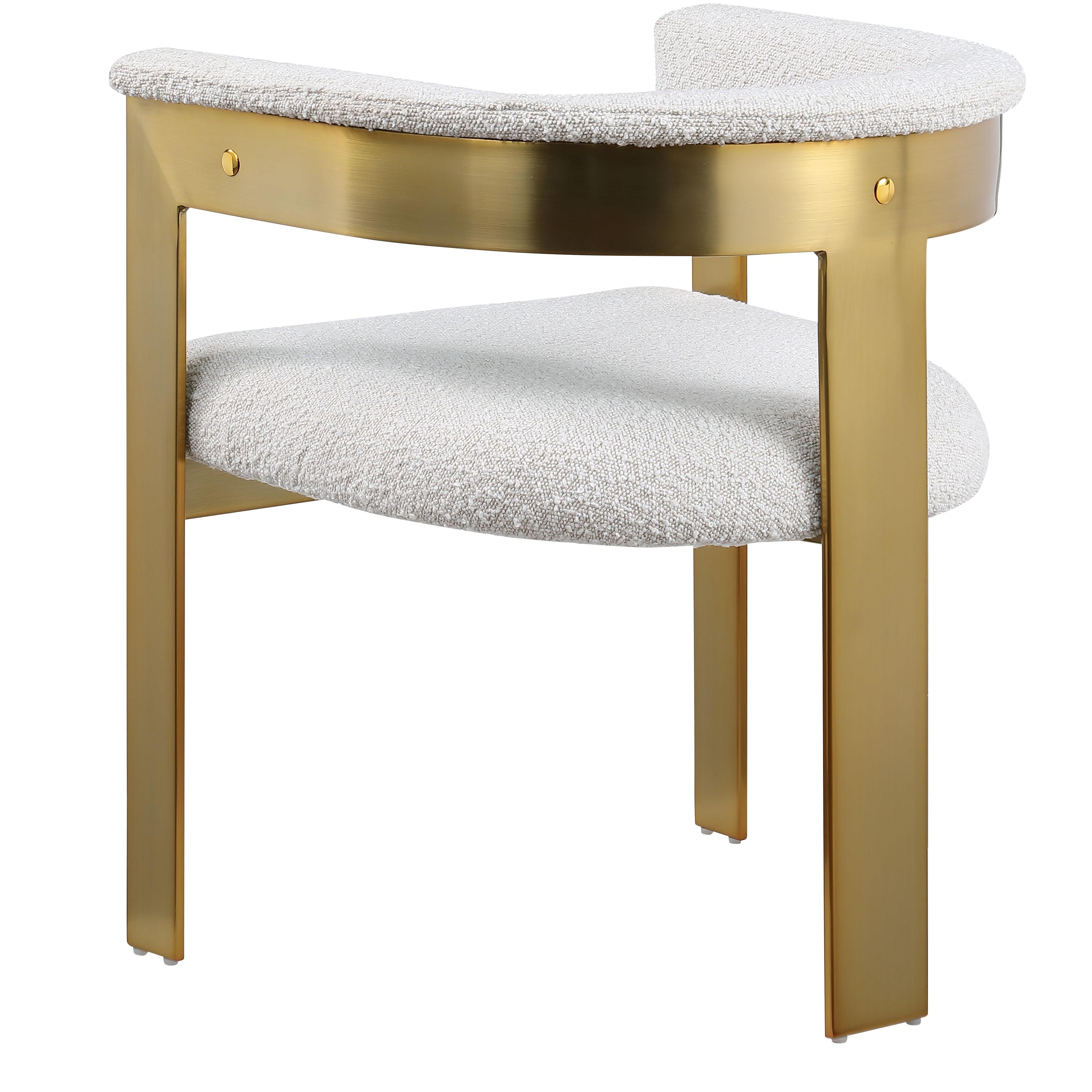 Meridian Romeo Cream Boucle Fabric Dining Chair