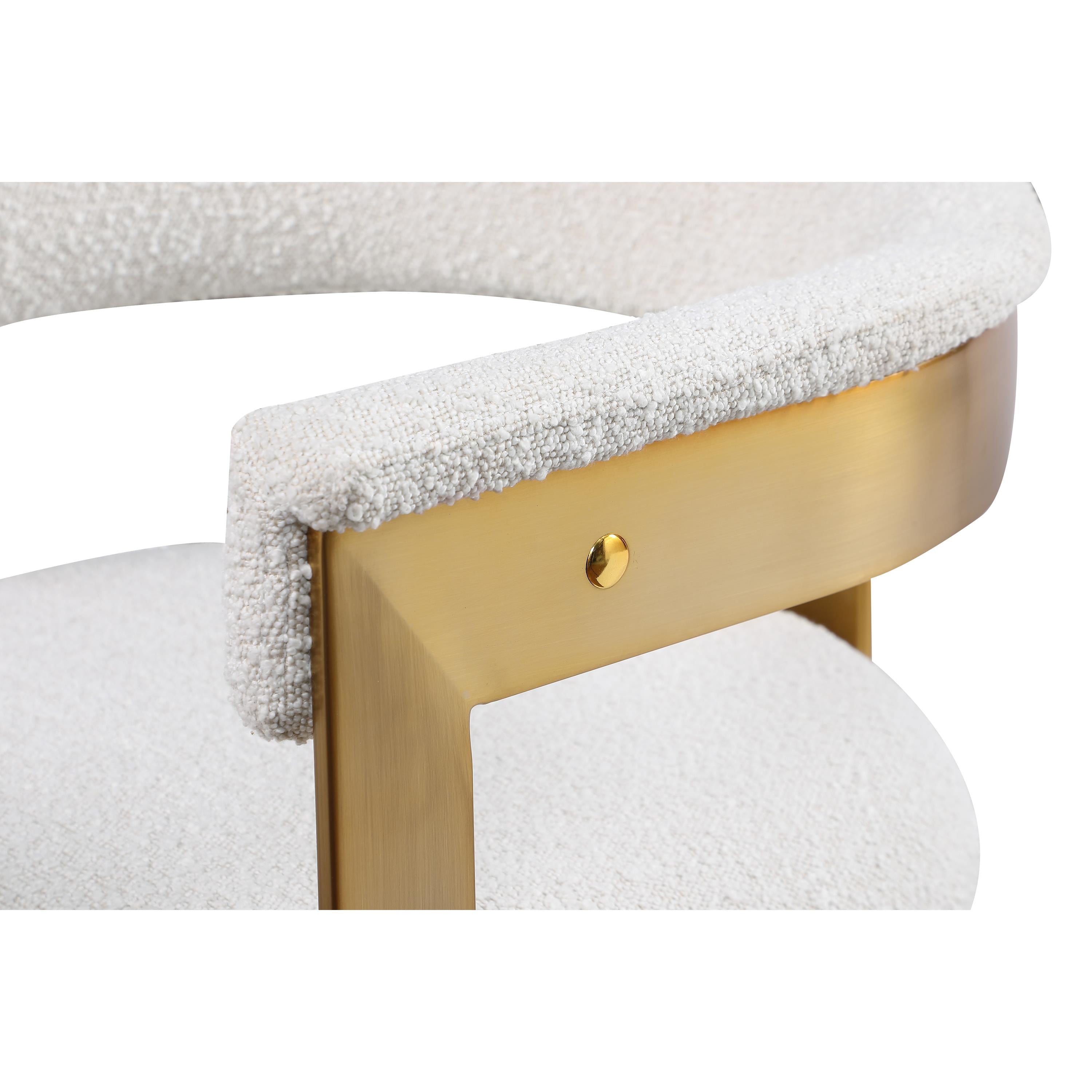 Meridian Romeo Cream Boucle Fabric Dining Chair