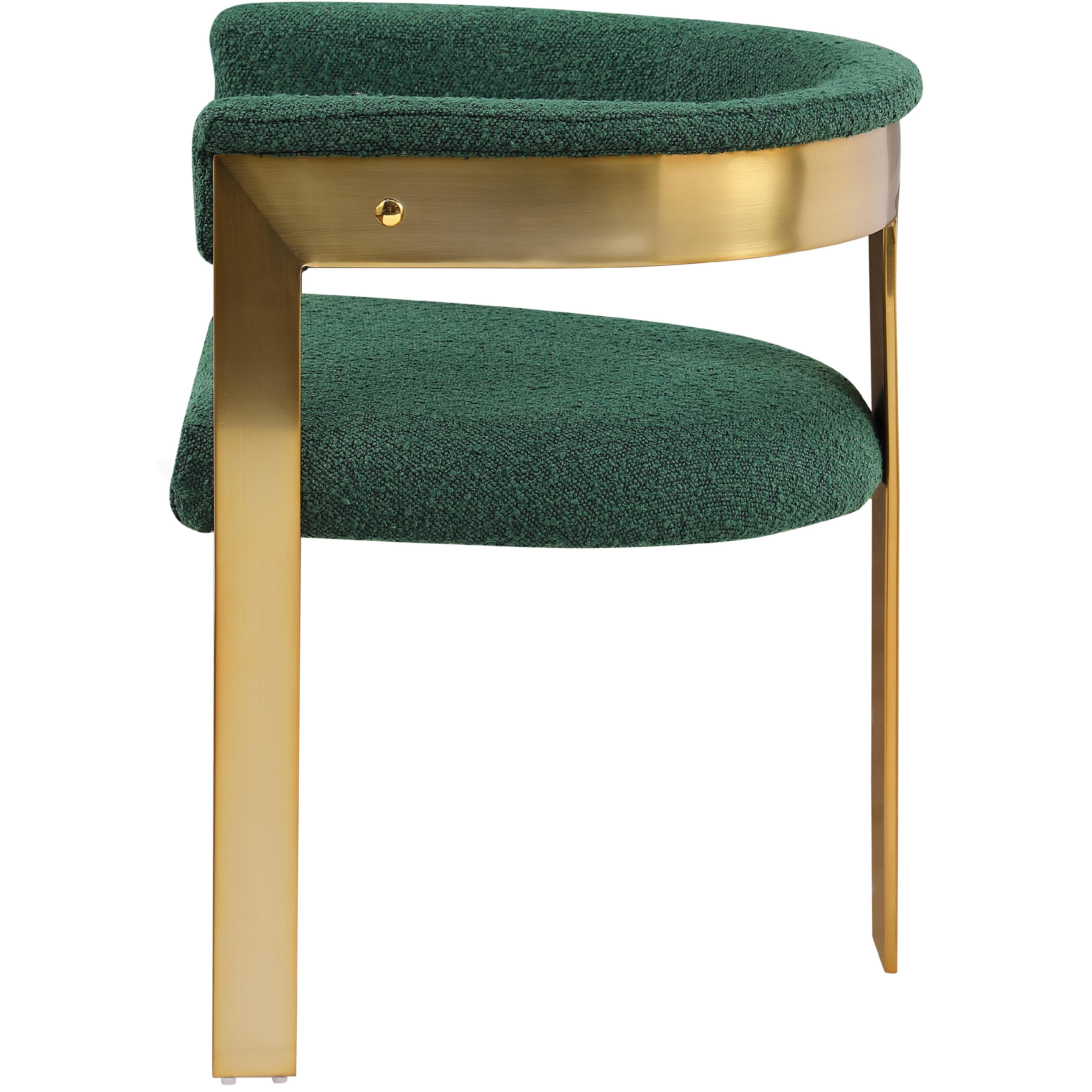 Meridian Romeo Green Boucle Fabric Dining Chair