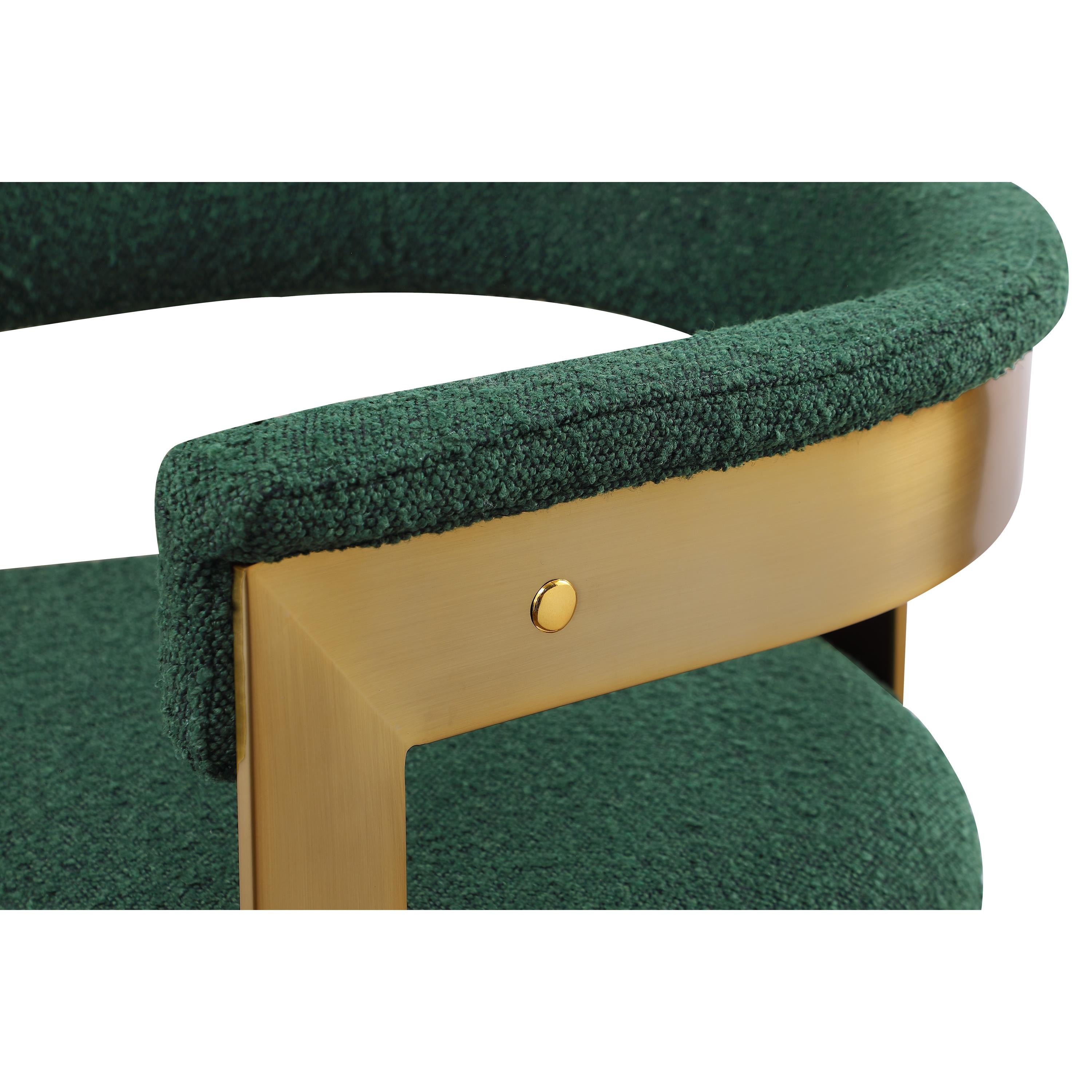 Meridian Romeo Green Boucle Fabric Dining Chair
