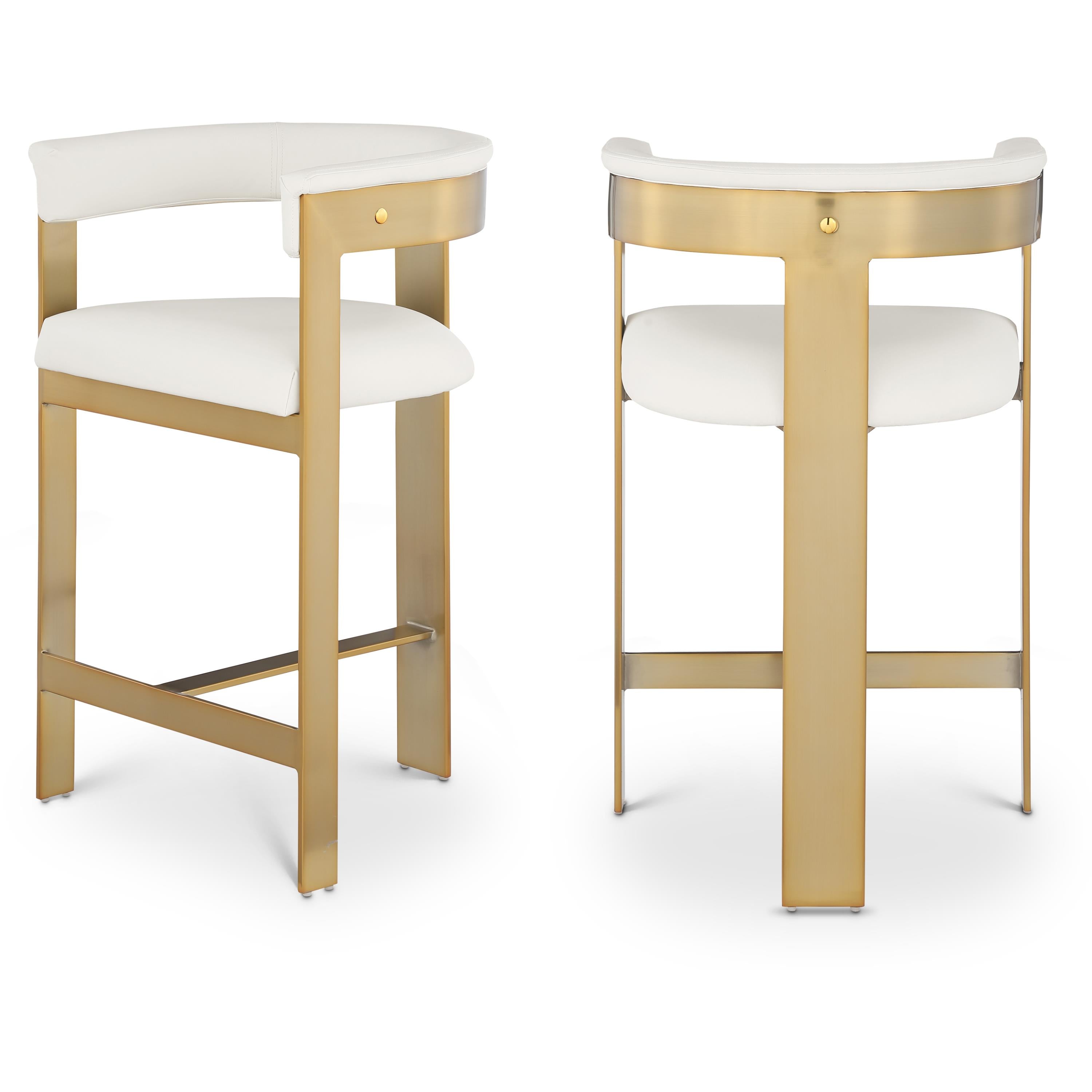 Meridian Romeo Cream Vegan Leather Counter Stool