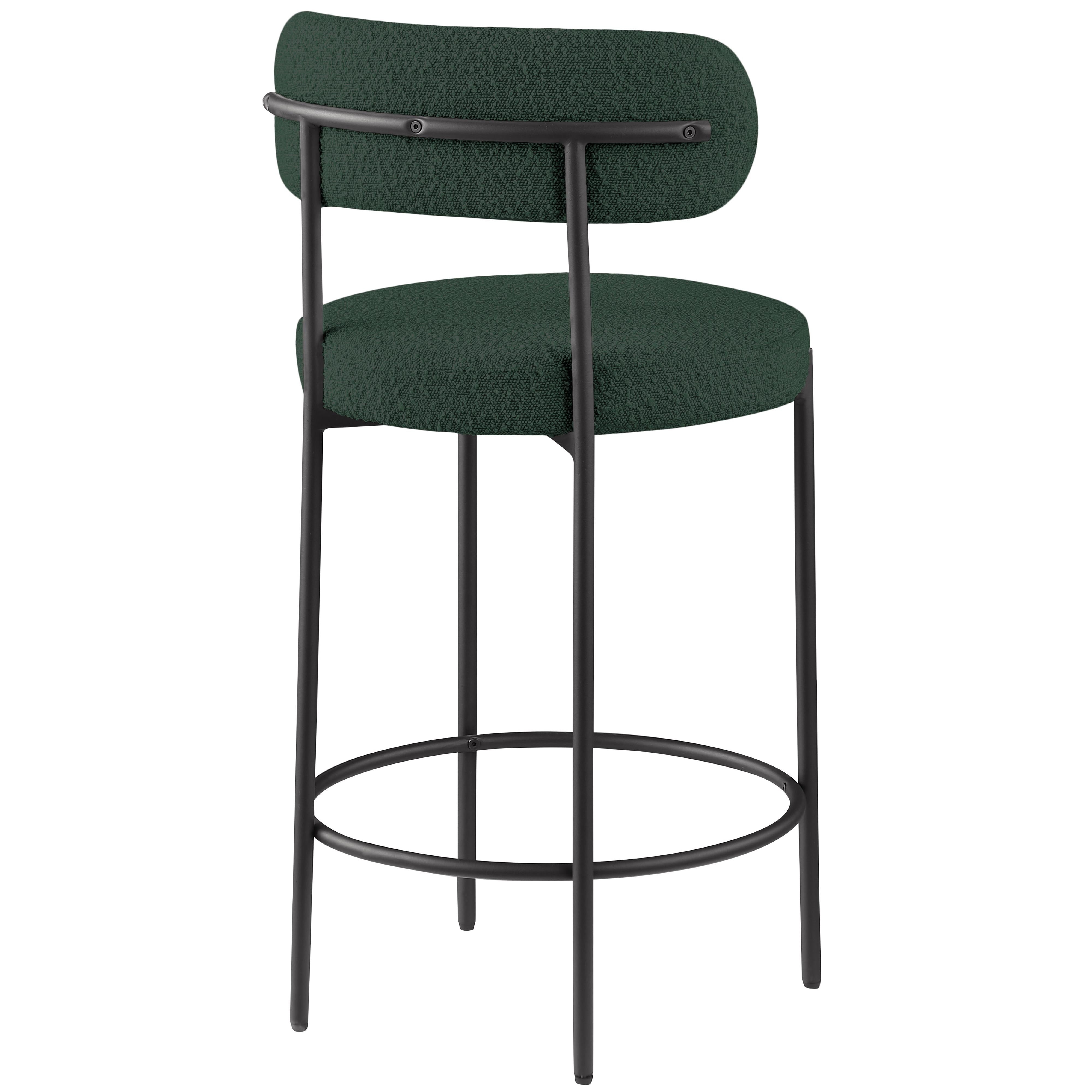 Meridian Beacon Green Boucle Fabric Stool