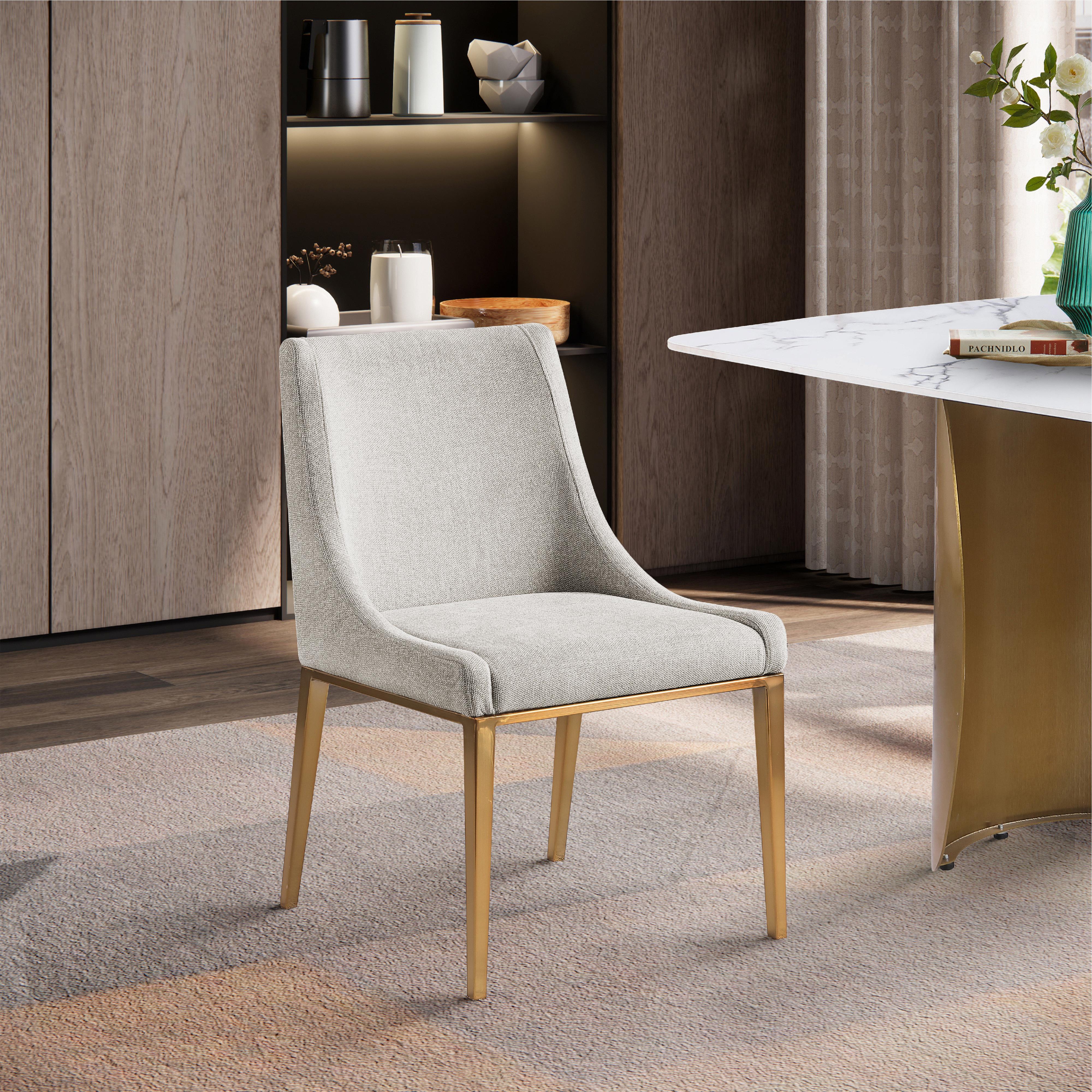 Meridian Haines Beige Polyester Fabric Dining Chair
