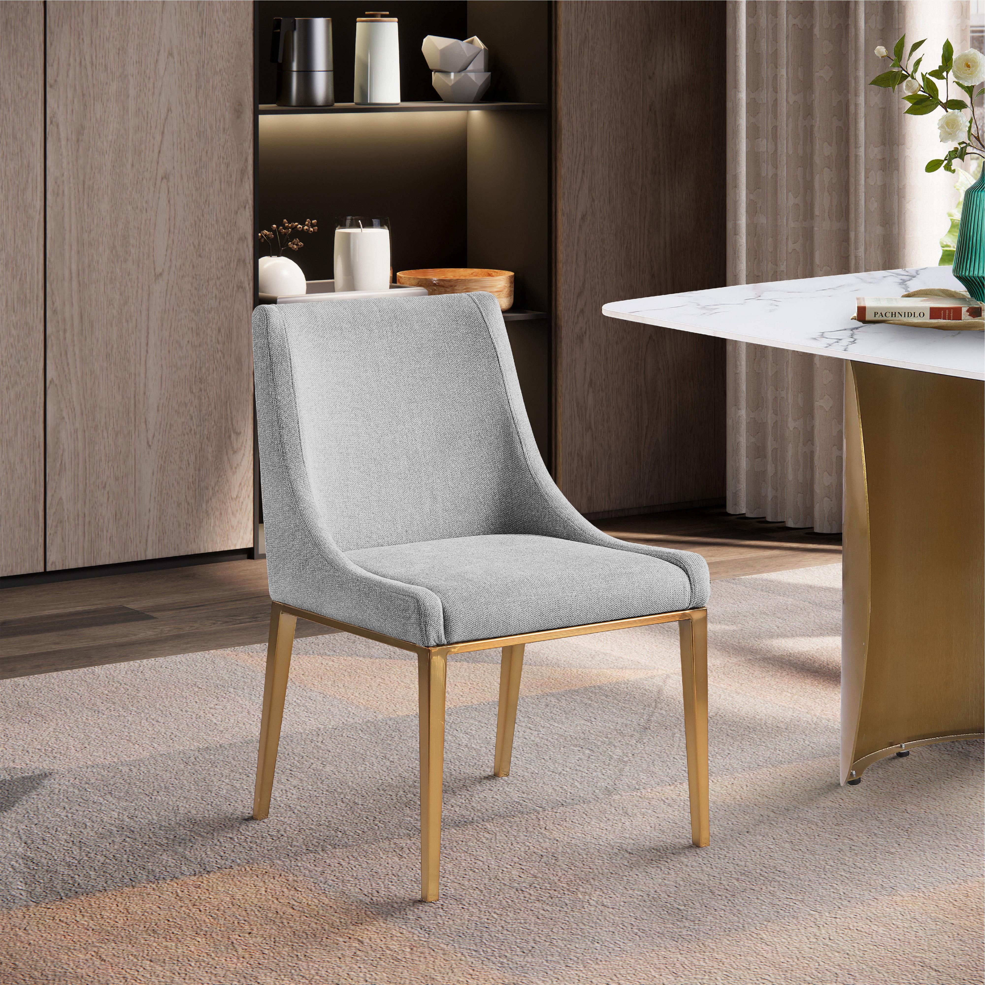 Meridian Haines Grey Polyester Fabric Dining Chair
