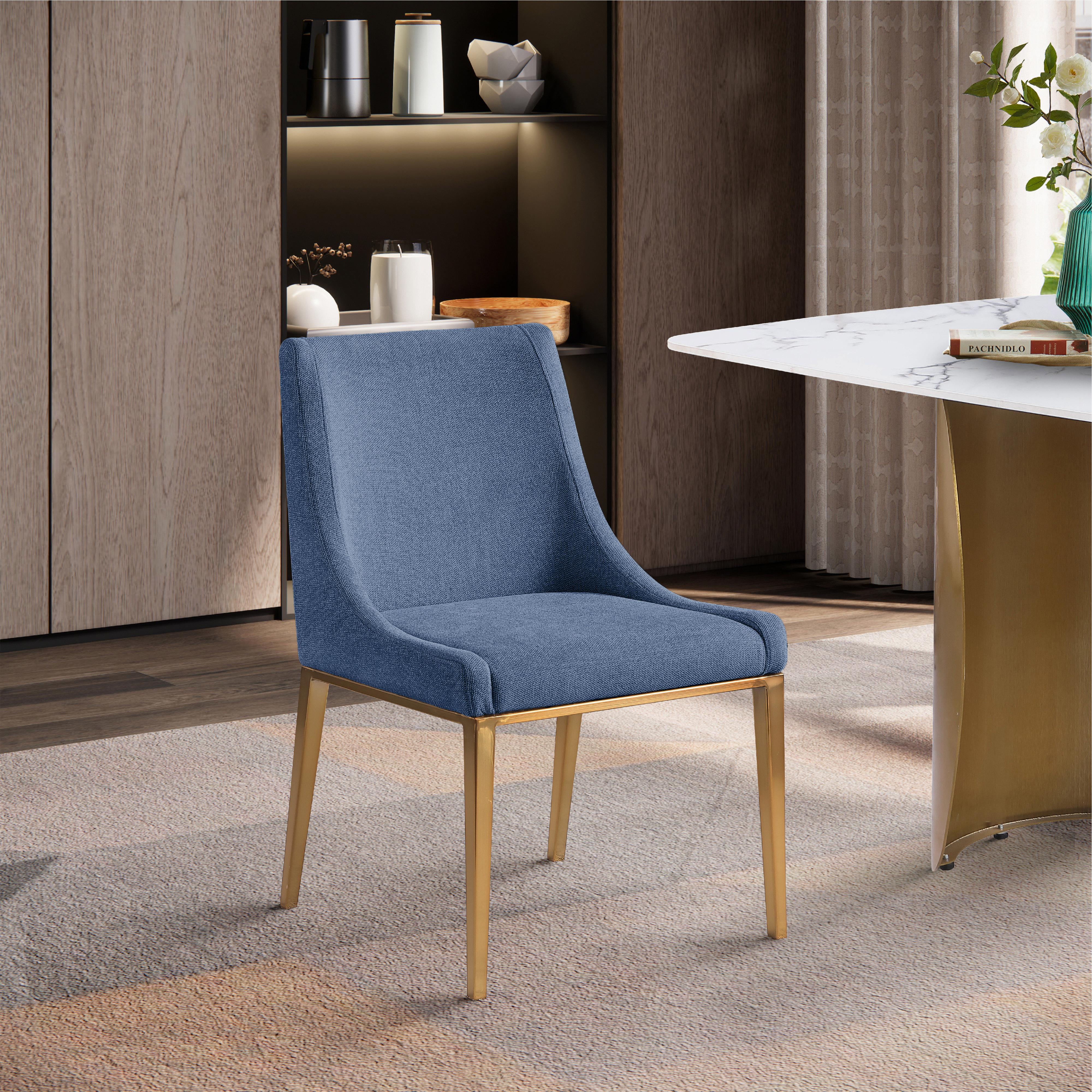Meridian Haines Navy Polyester Fabric Dining Chair
