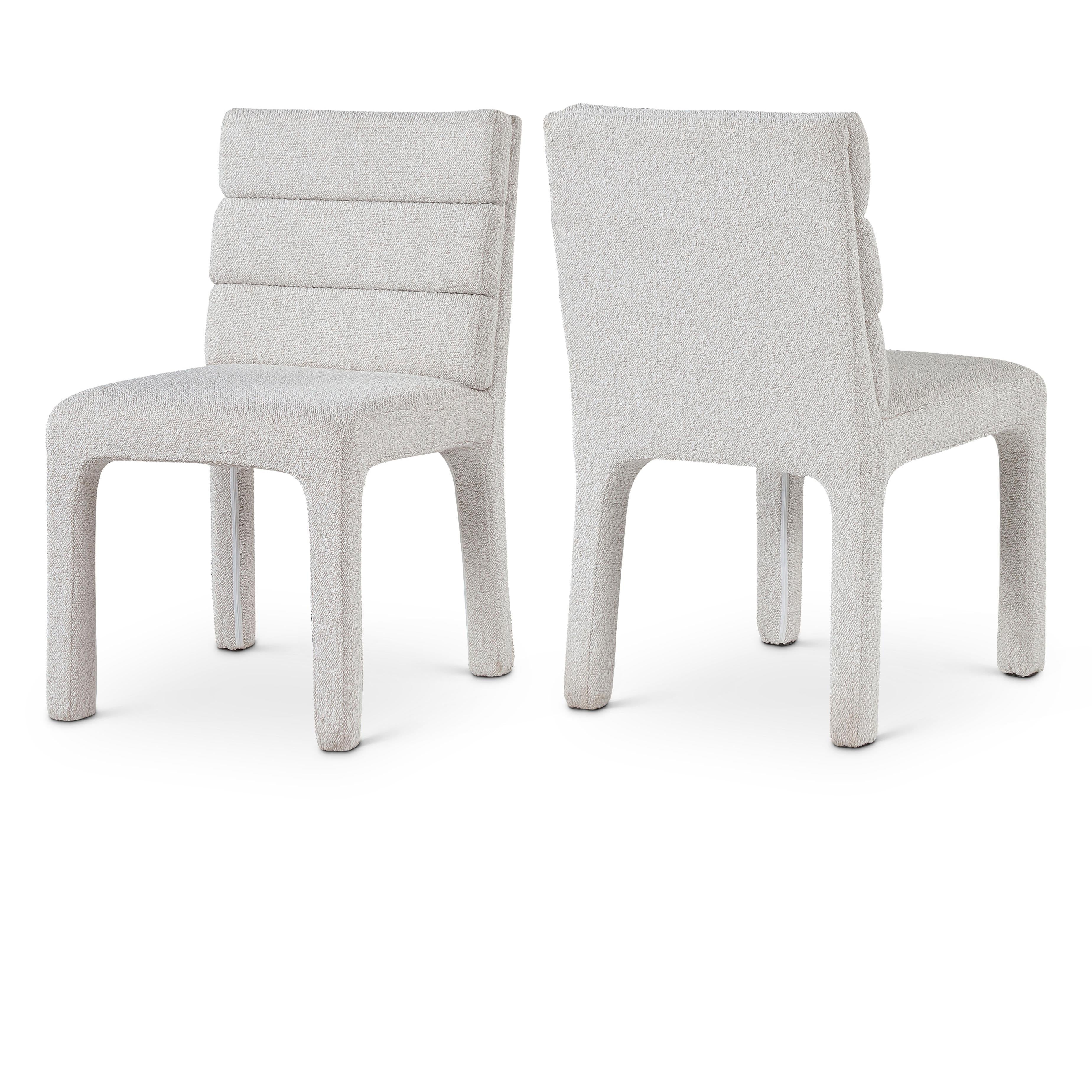 Meridian Kai Cream Boucle Fabric Dining Chair