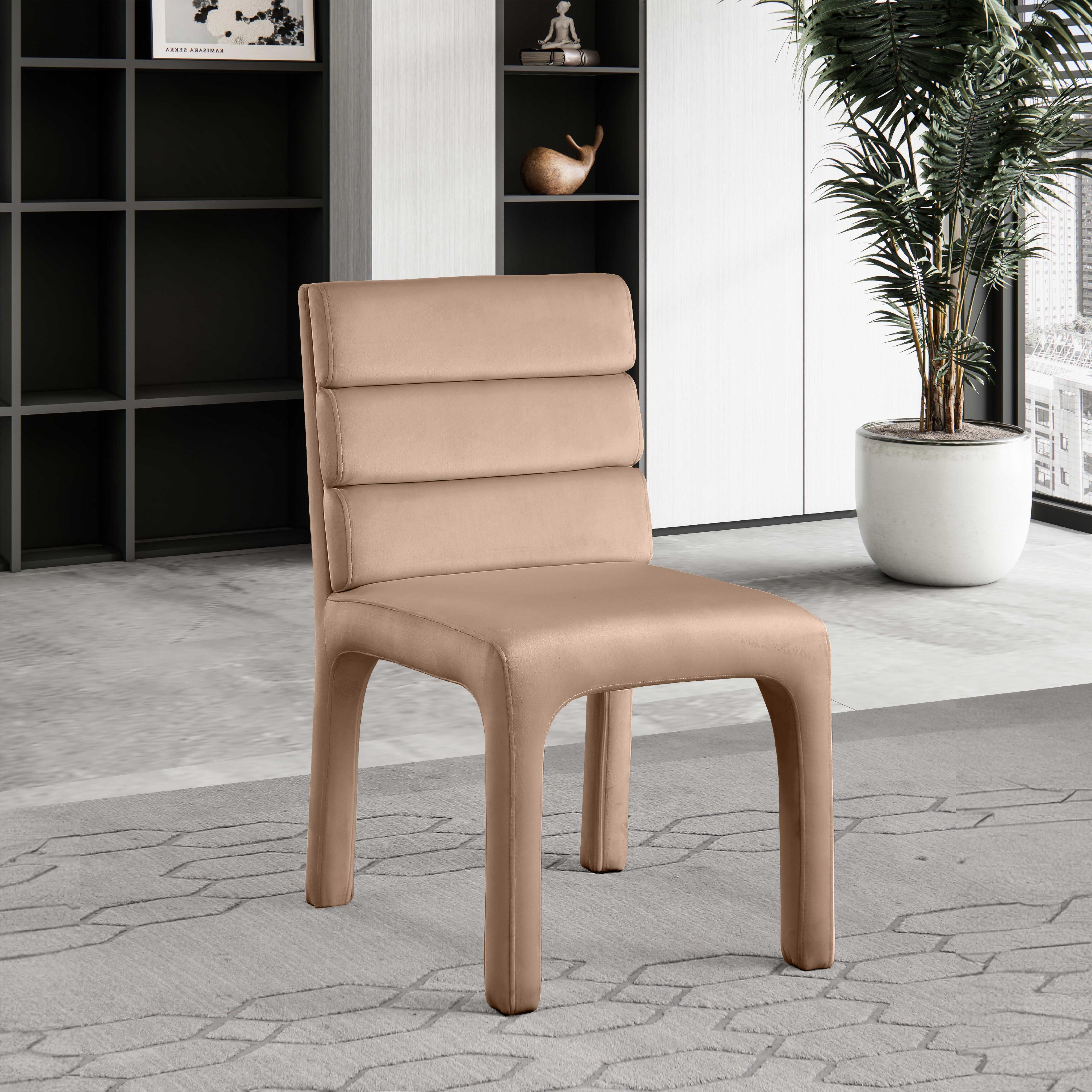 Meridian Kai Beige Velvet Dining Chair
