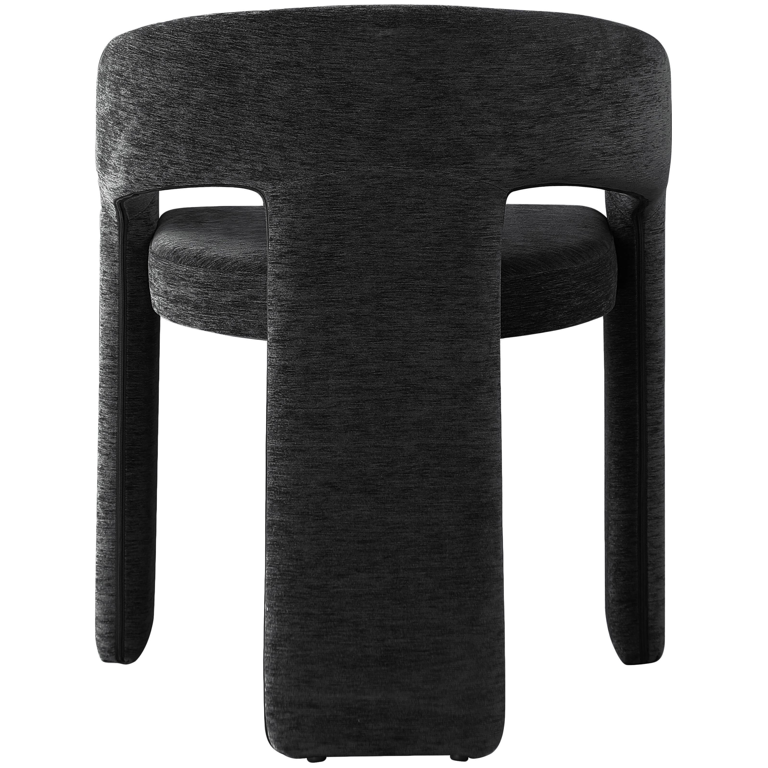 Meridian Rendition Black Plush Fabric Dining Chair