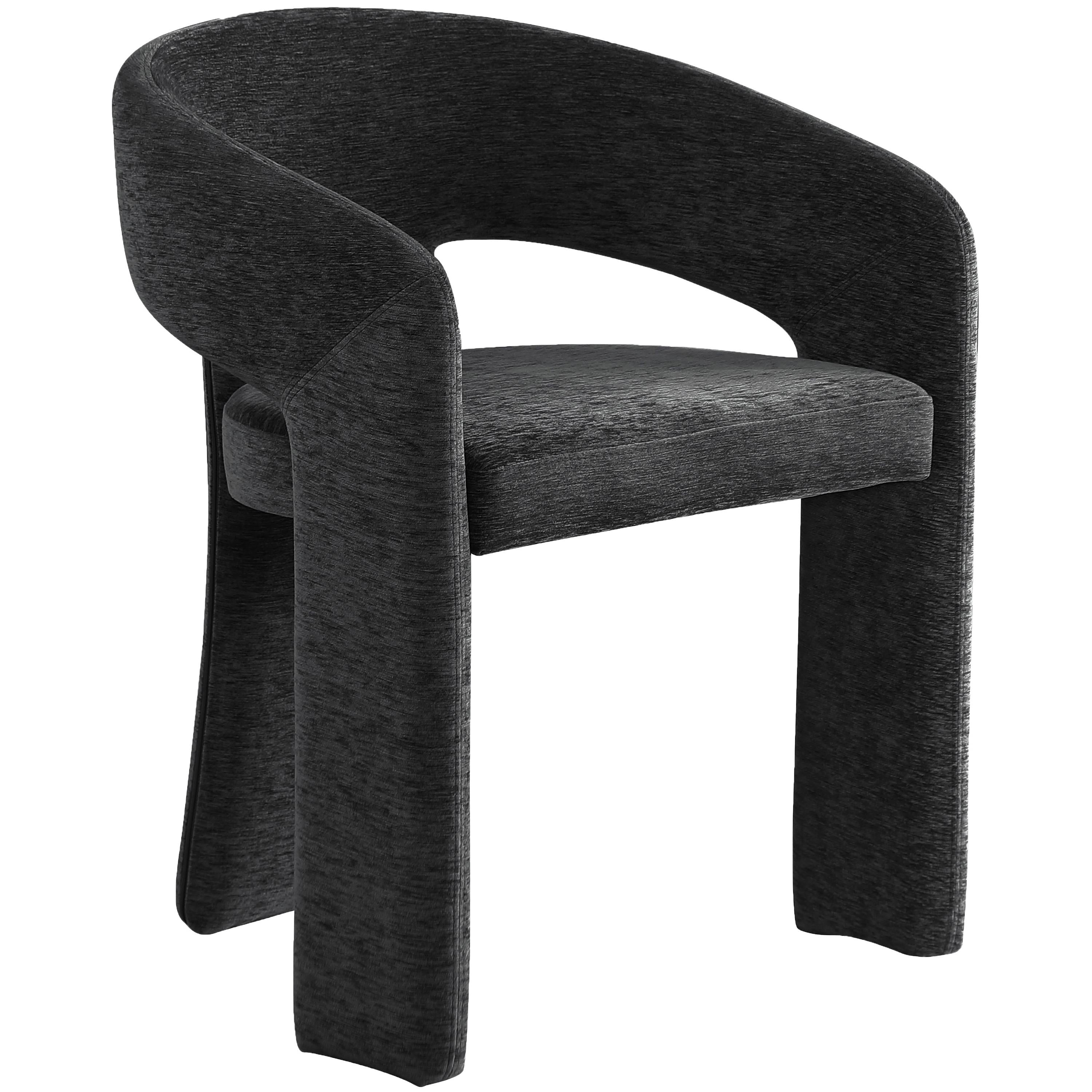 Meridian Rendition Black Plush Fabric Dining Chair