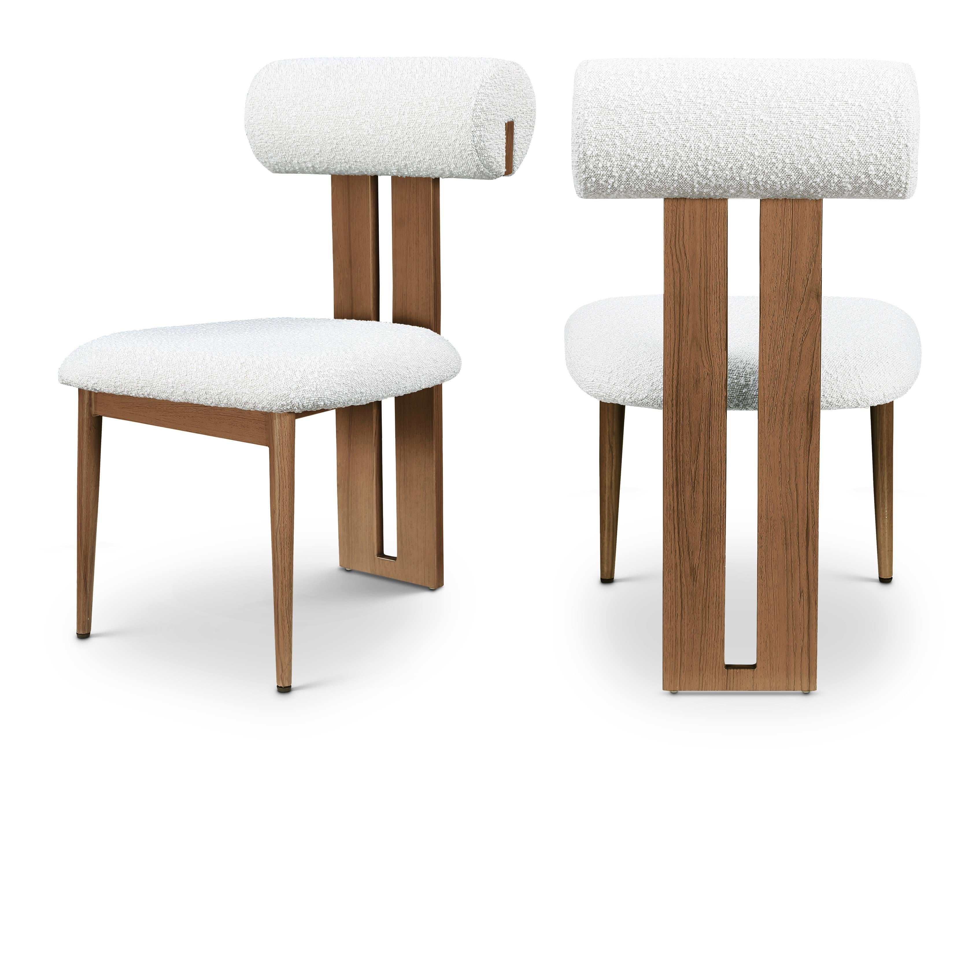 Meridian Dario Cream Boucle Fabric Dining Chair