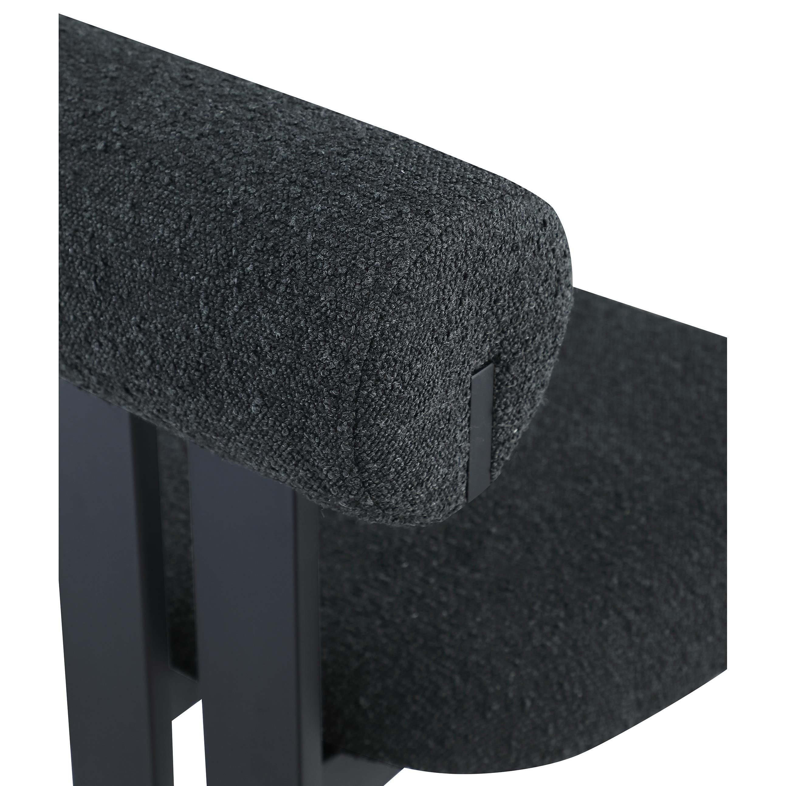 Meridian Dario Black Boucle Fabric Dining Chair