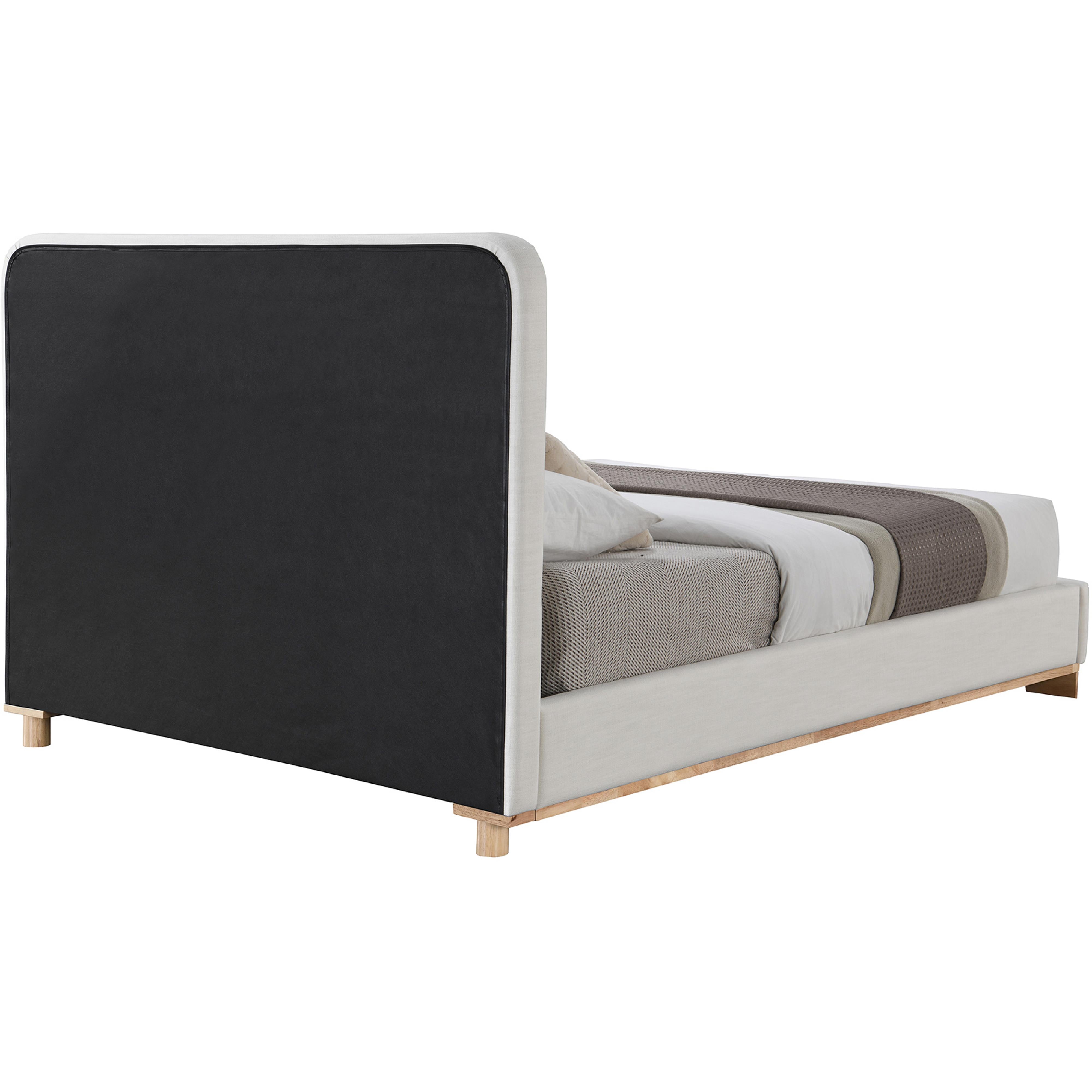 Meridian Nolita Cream Linen Textured Fabric Full Bed