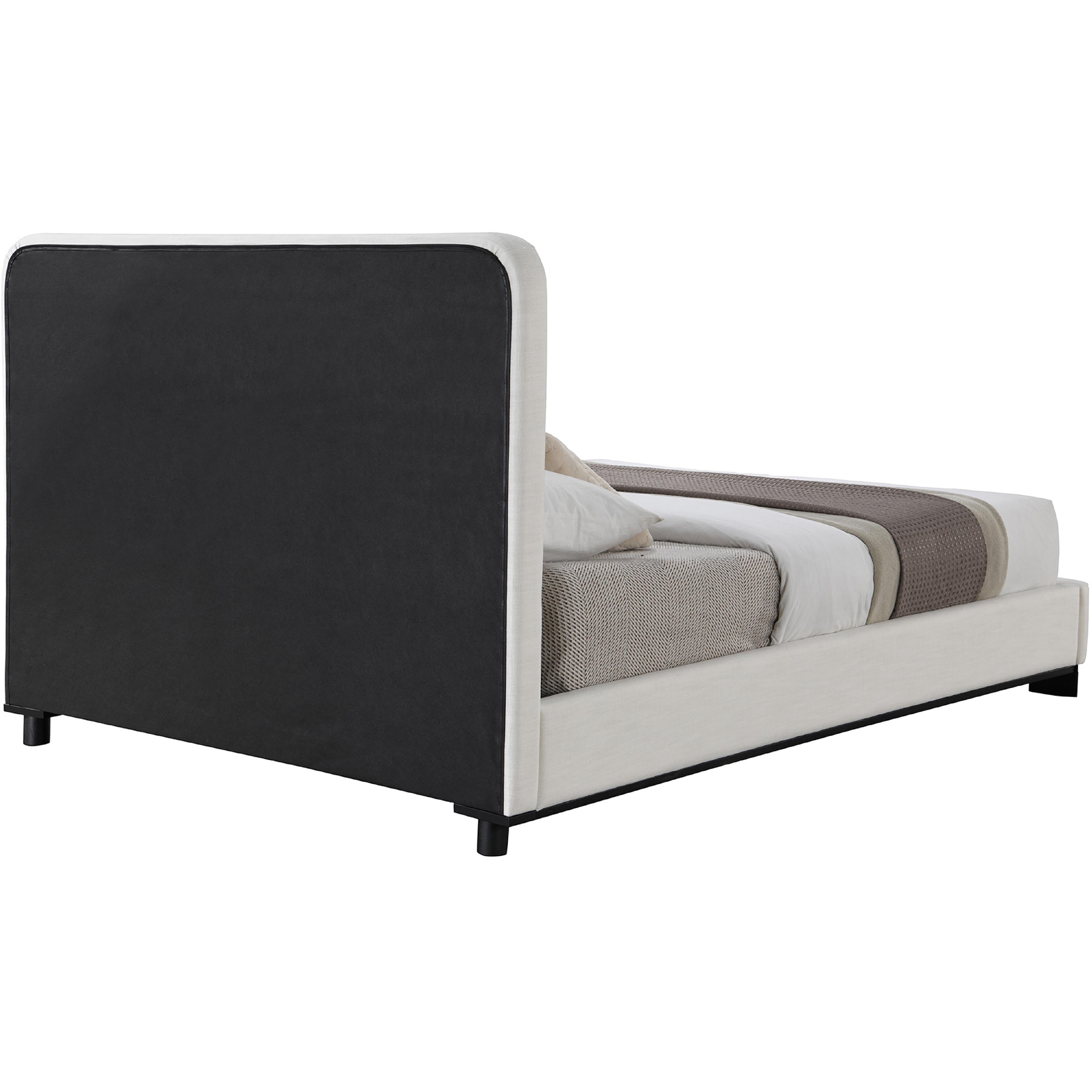Meridian Nolita Cream Linen Textured Fabric Full Bed