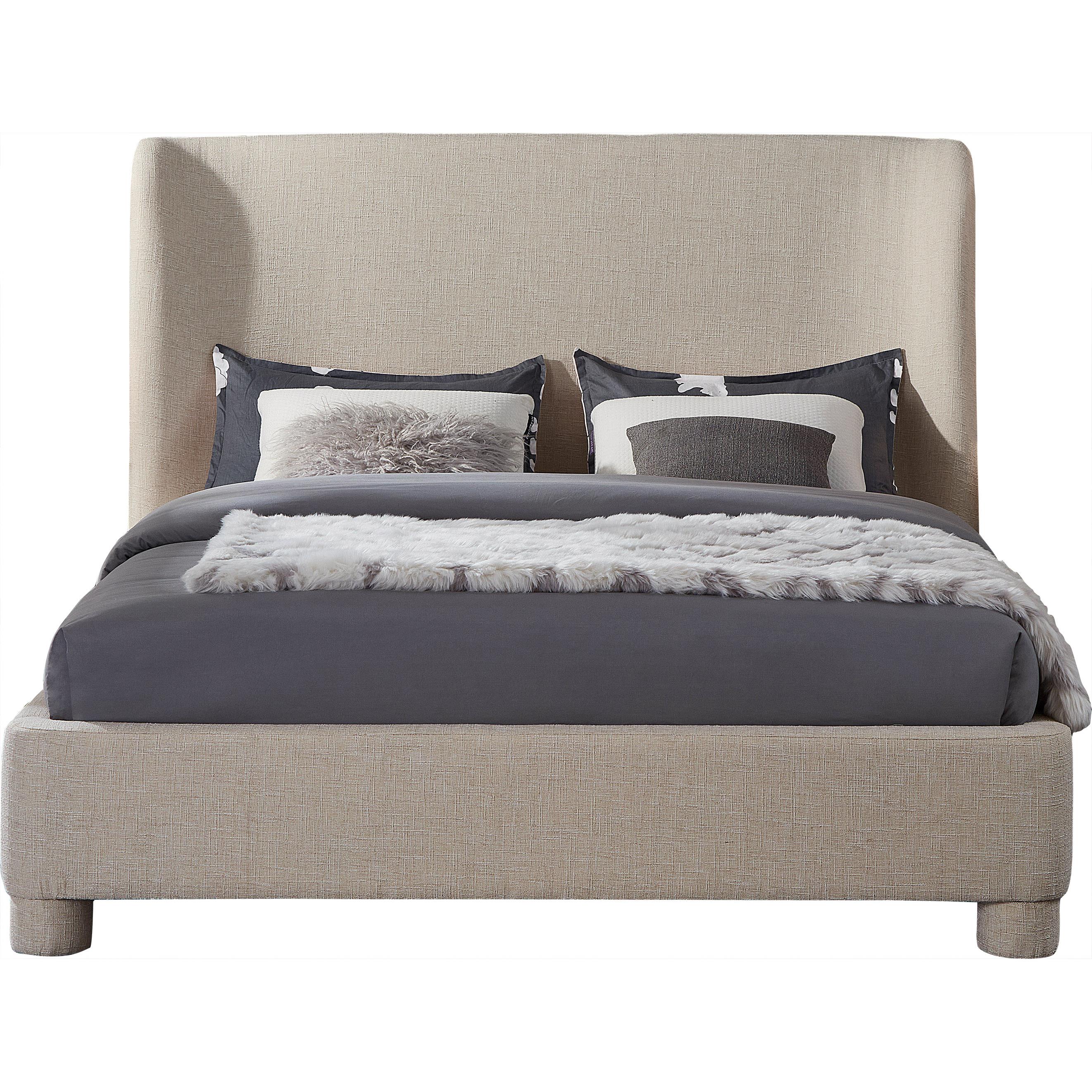 Meridian Penny Beige Polyester Fabric Full Bed
