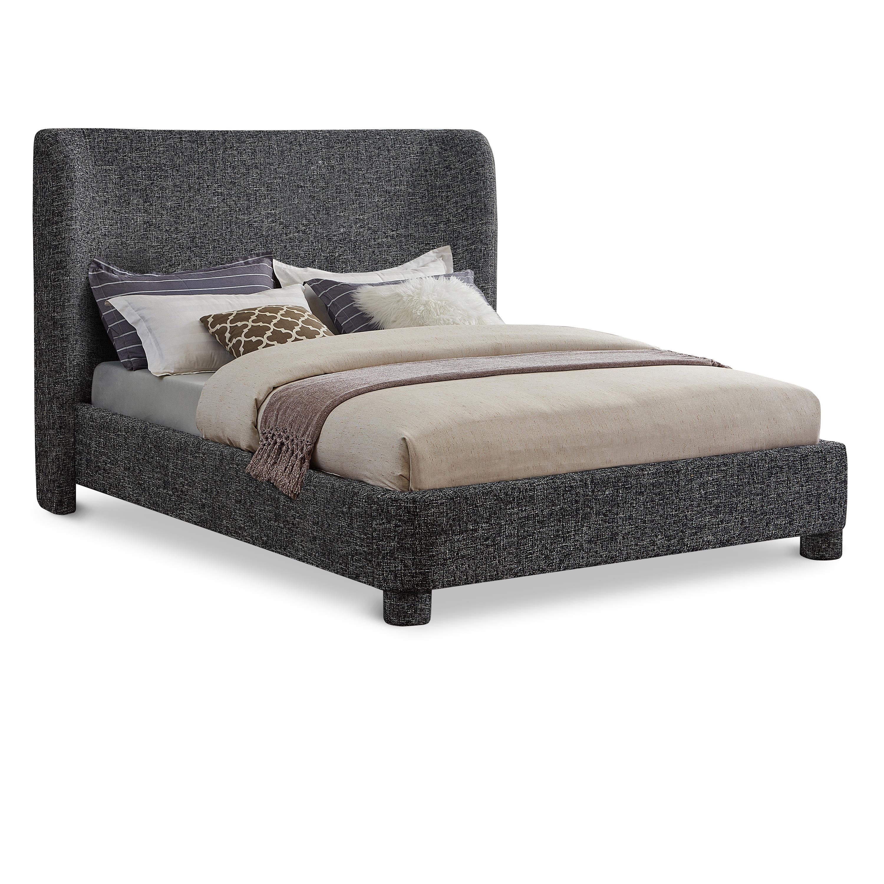 Meridian Penny Black Polyester Fabric Full Bed