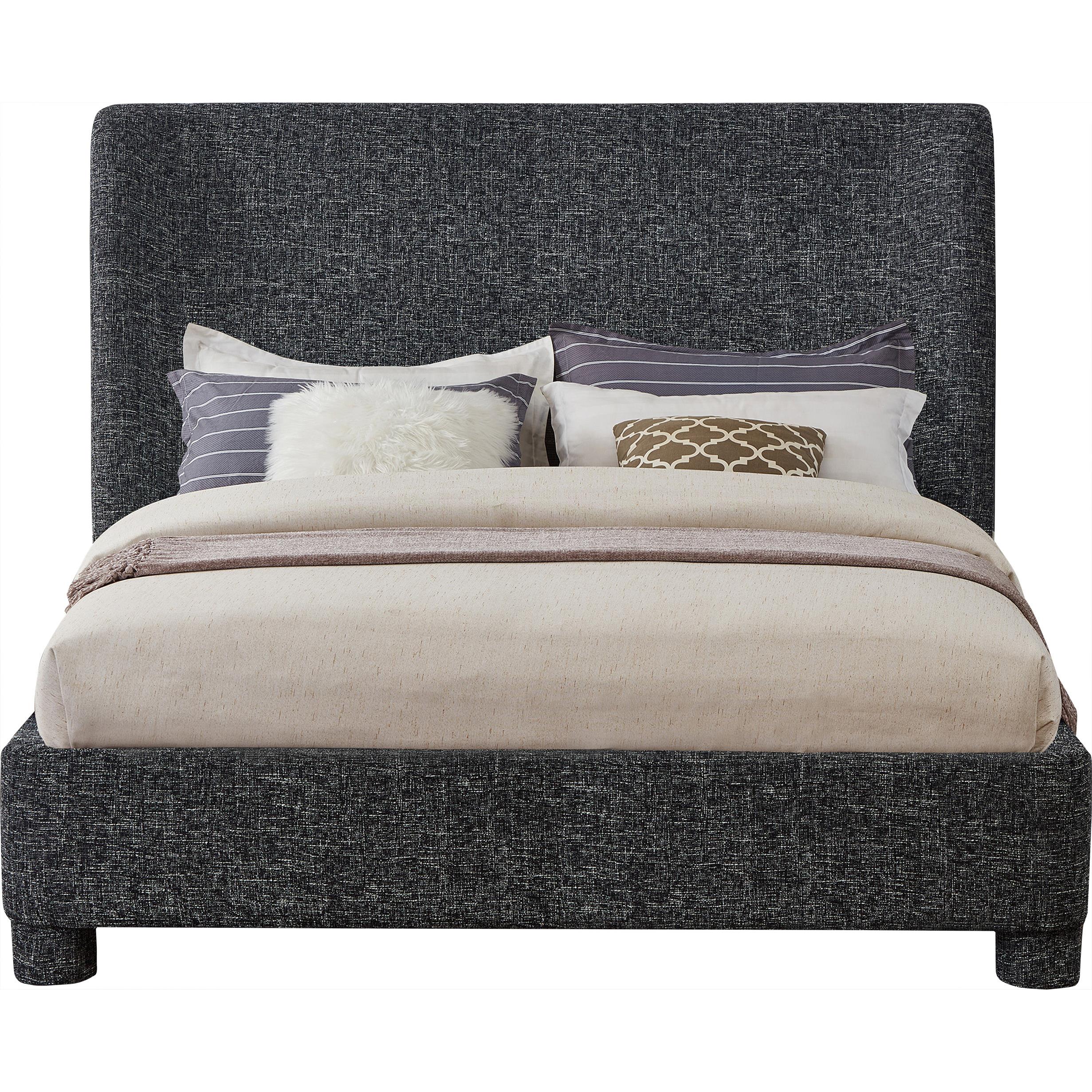 Meridian Penny Black Polyester Fabric King Bed