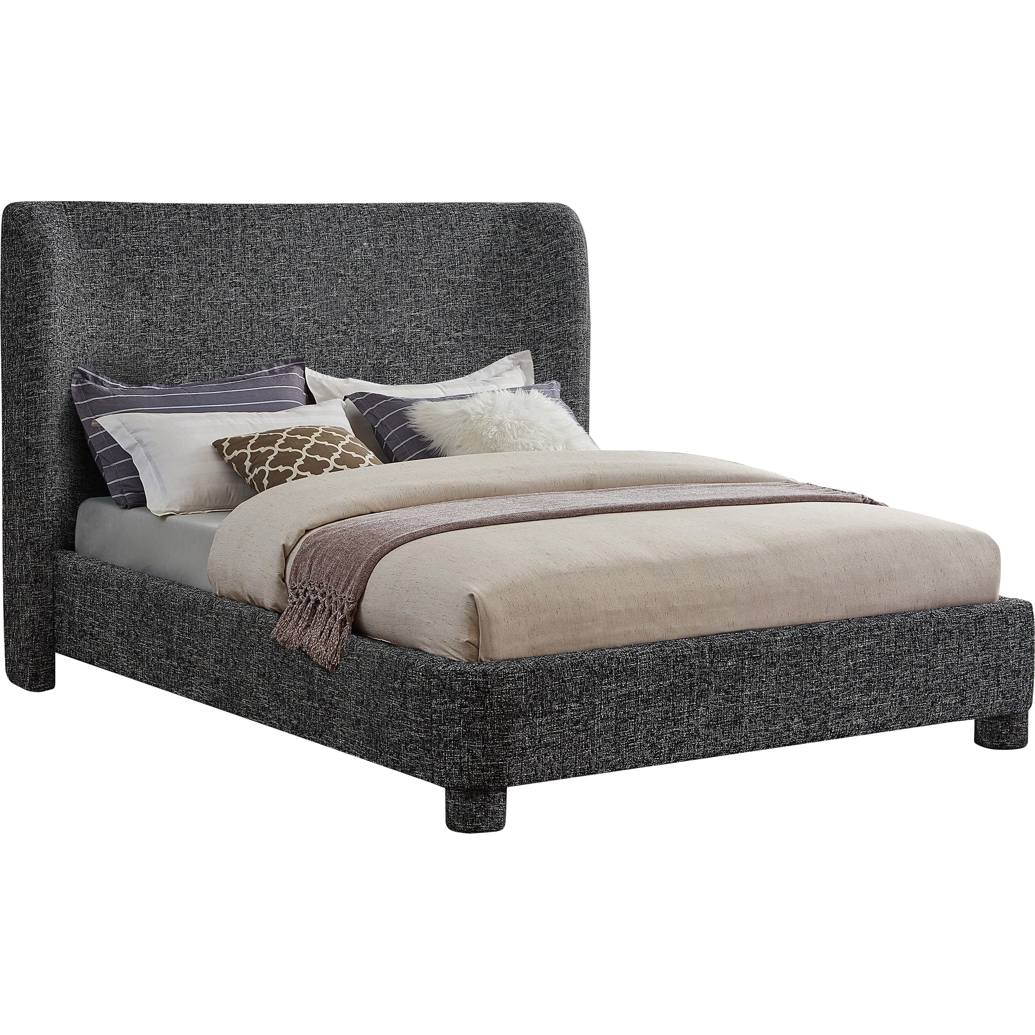 Meridian Penny Black Polyester Fabric King Bed
