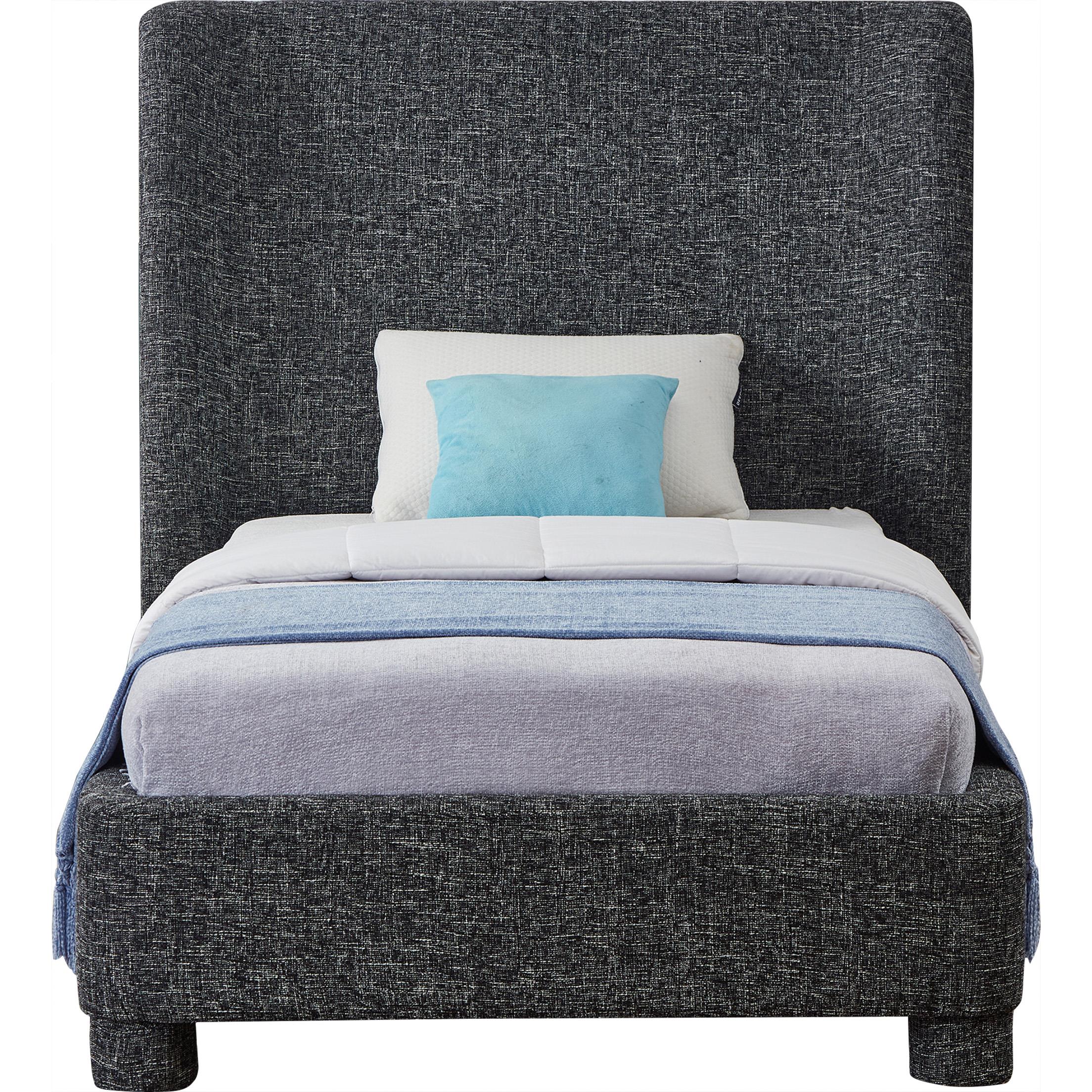 Meridian Penny Black Polyester Fabric Twin Bed
