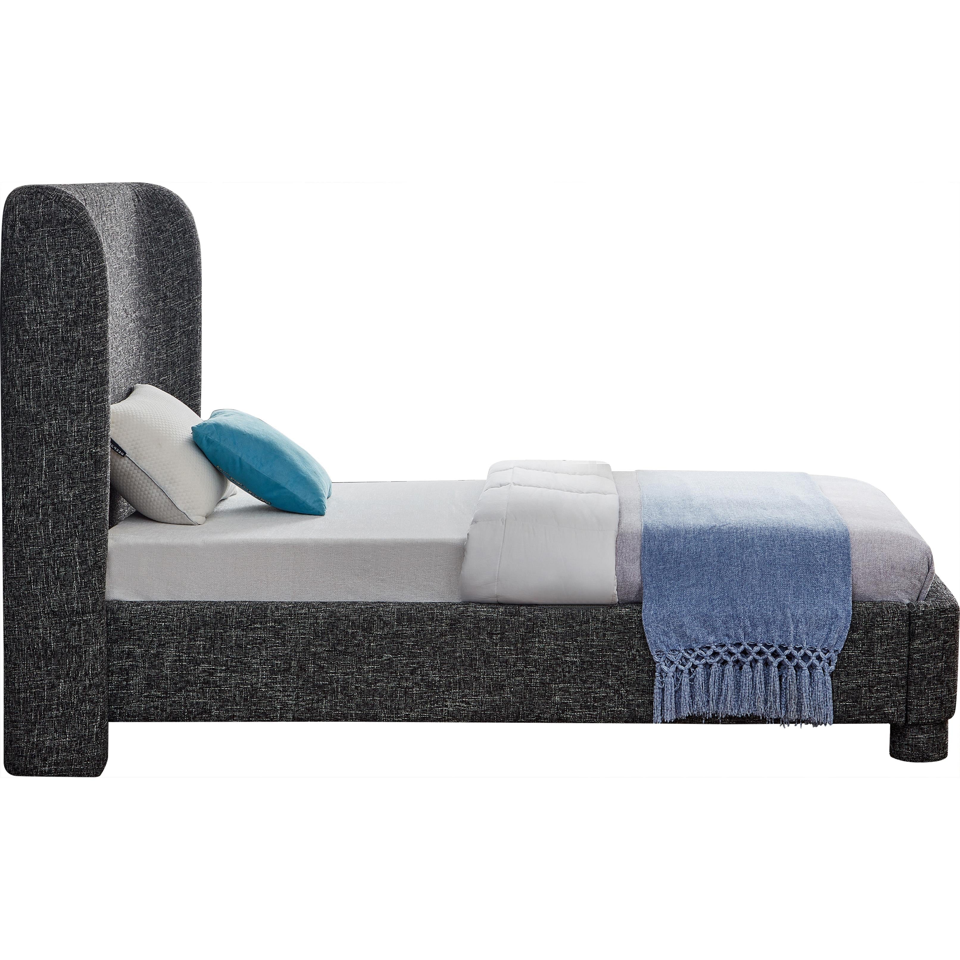 Meridian Penny Black Polyester Fabric Twin Bed