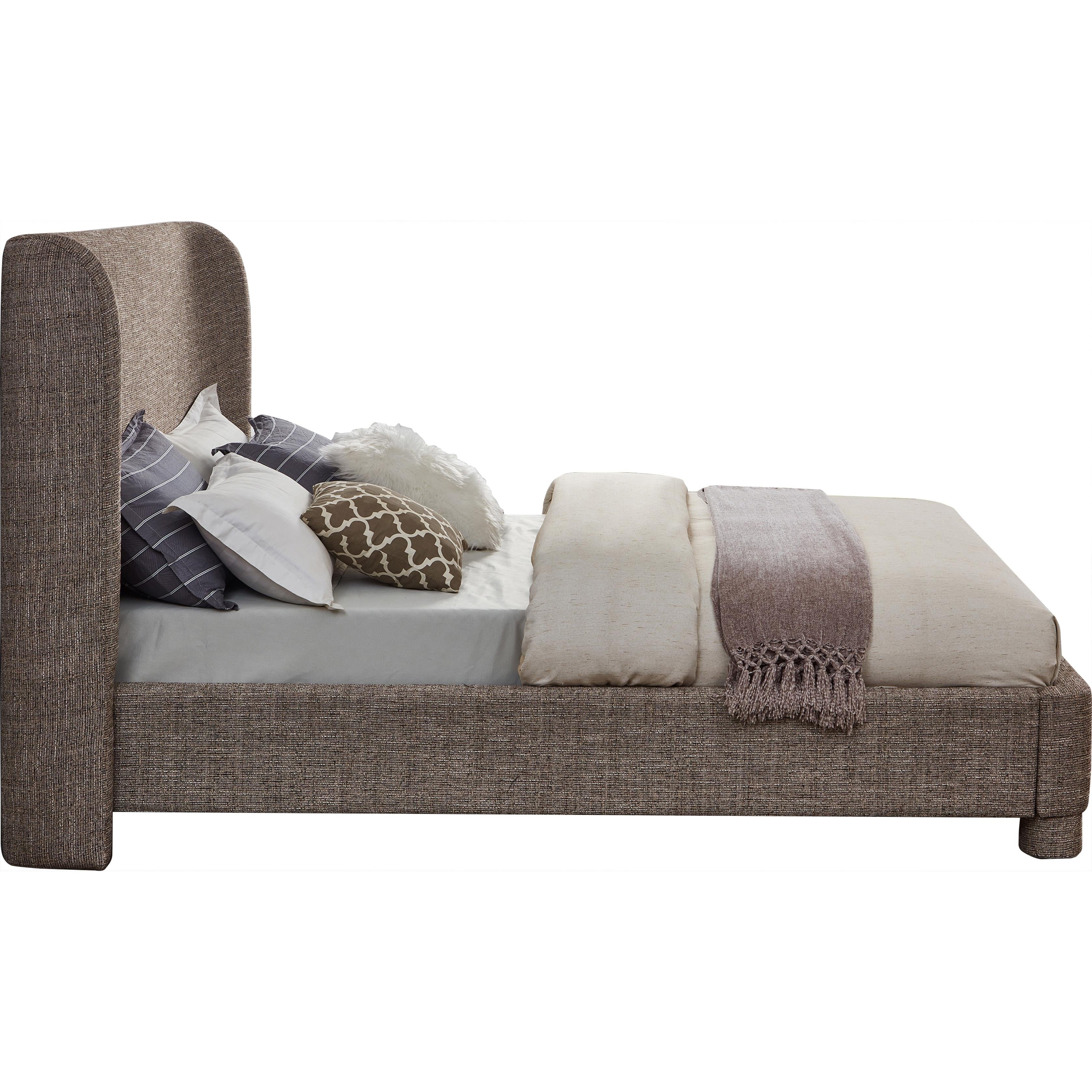 Meridian Penny Brown Polyester Fabric King Bed