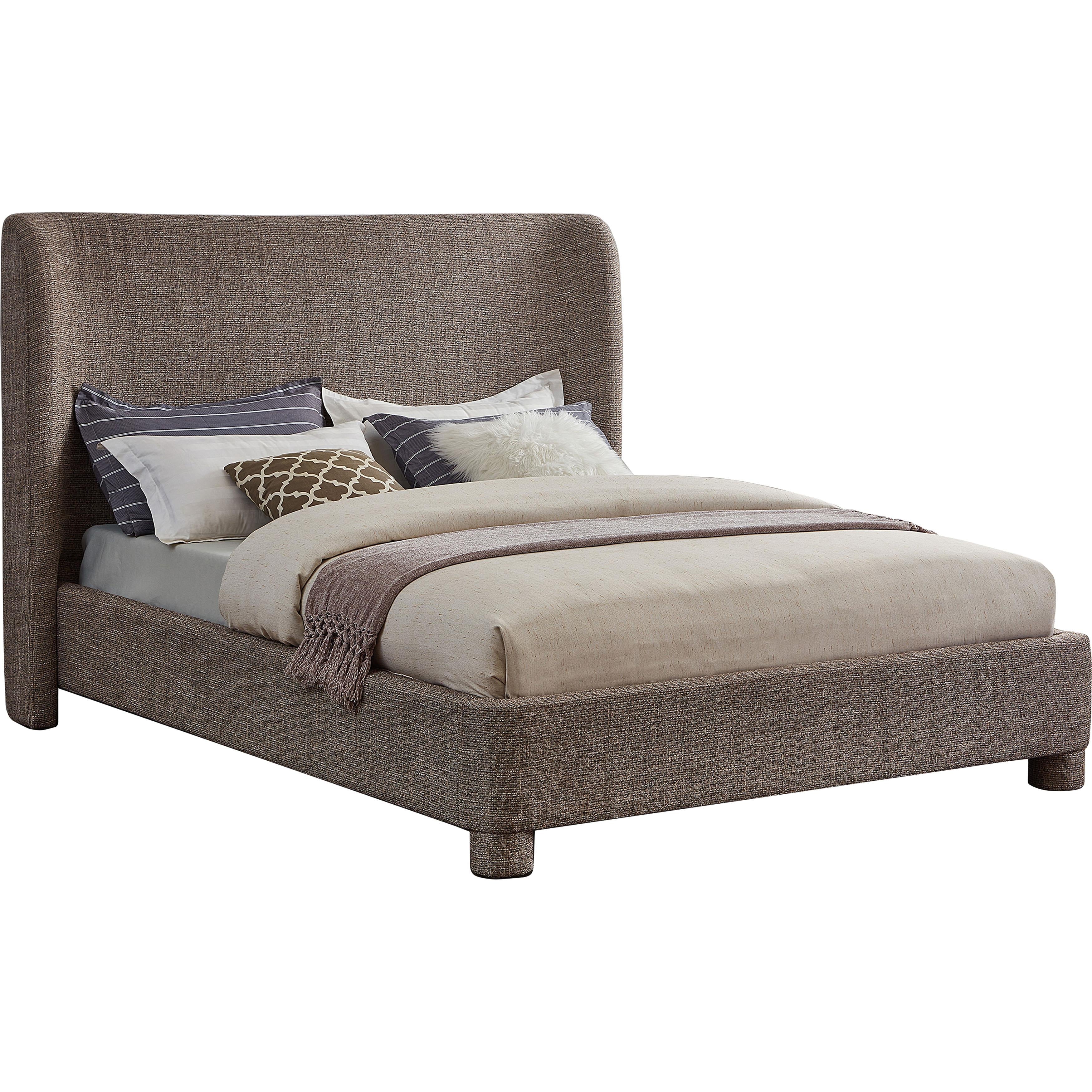 Meridian Penny Brown Polyester Fabric Queen Bed