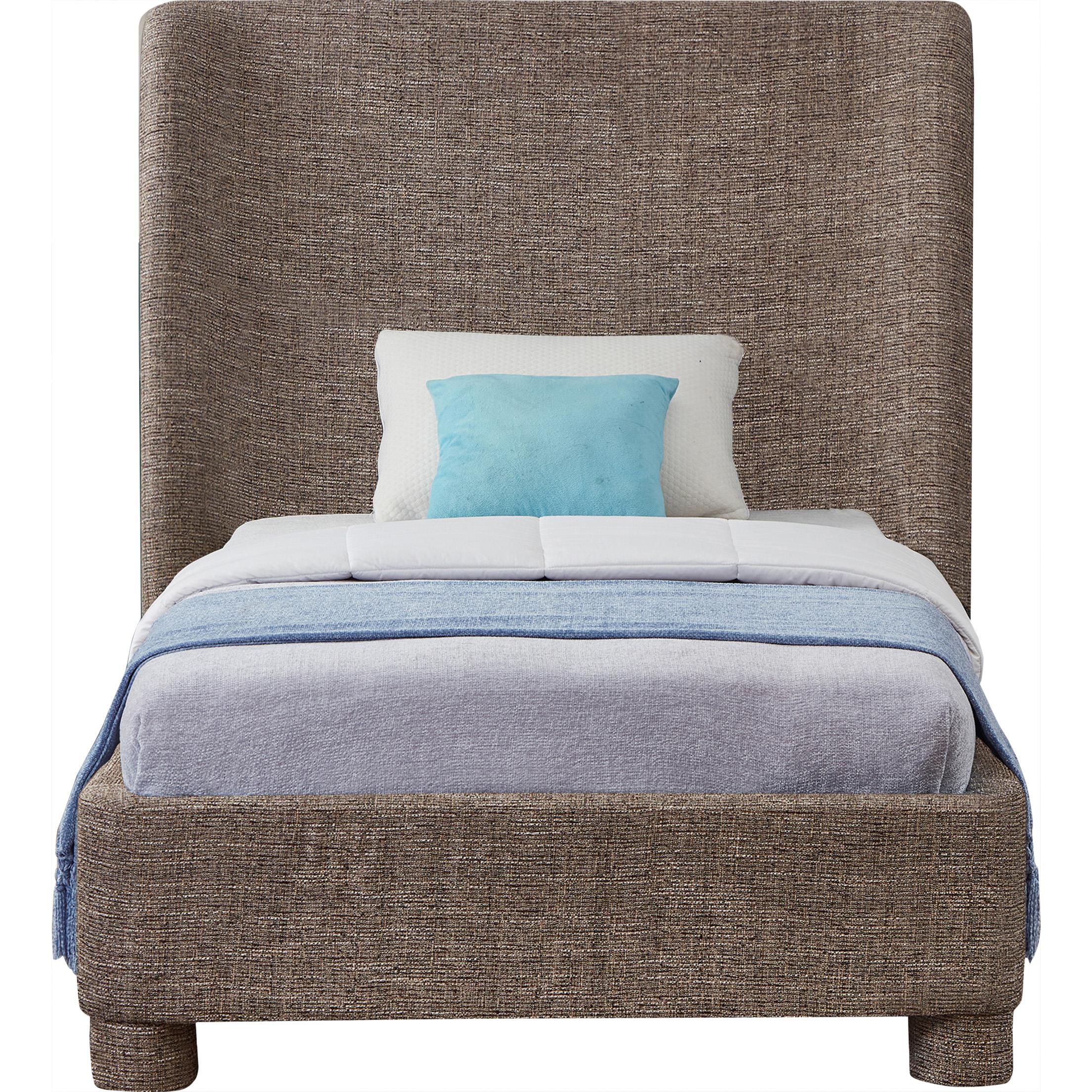 Meridian Penny Brown Polyester Fabric Twin Bed