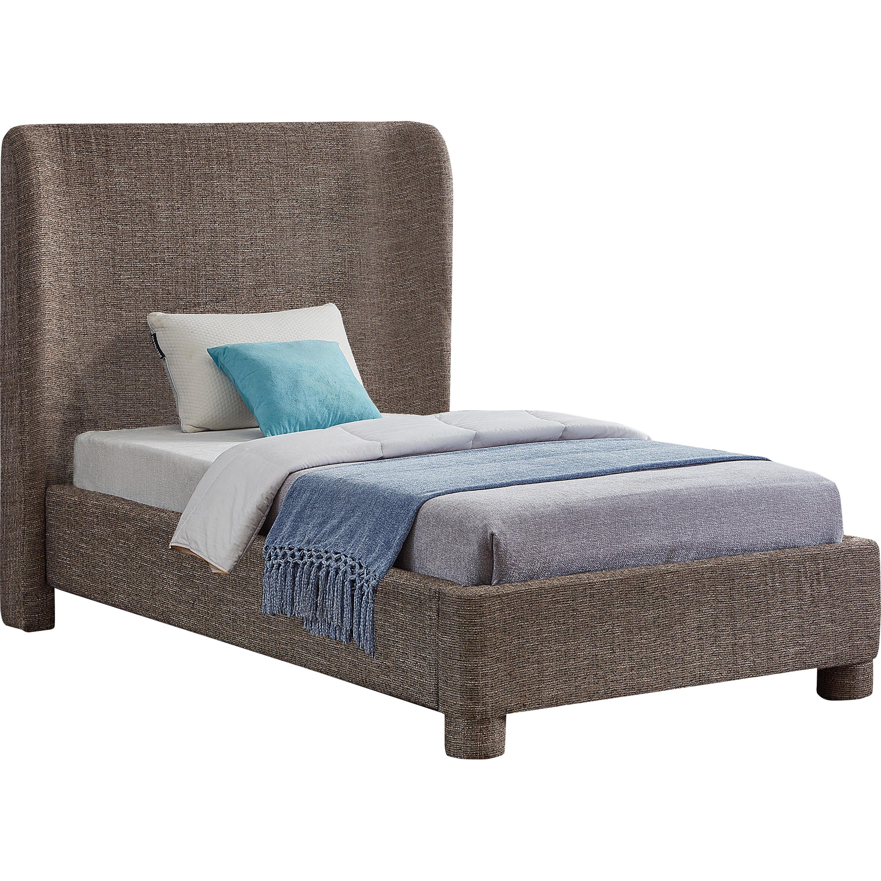 Meridian Penny Brown Polyester Fabric Twin Bed