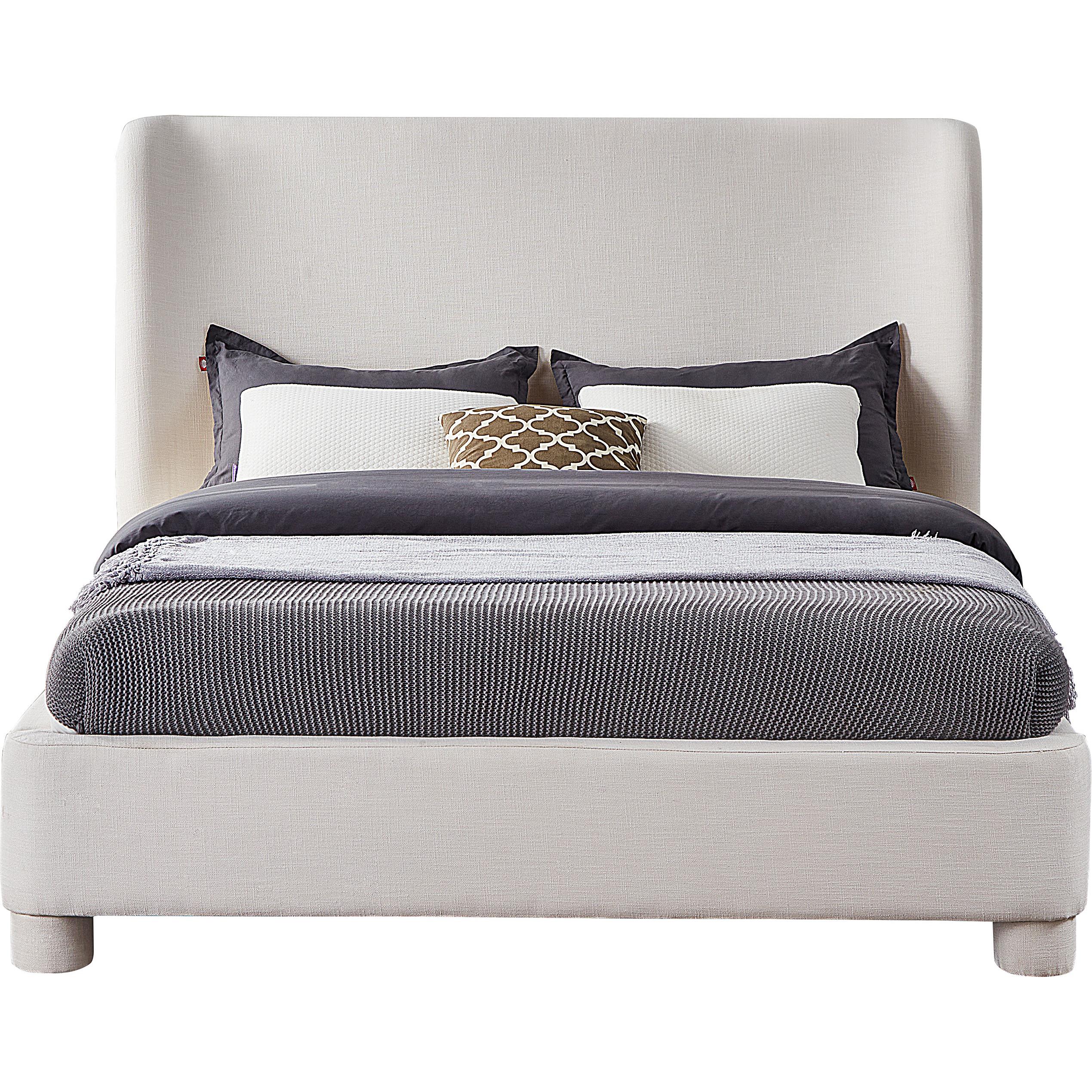 Meridian Penny Cream Linen Textured Fabric Full Bed