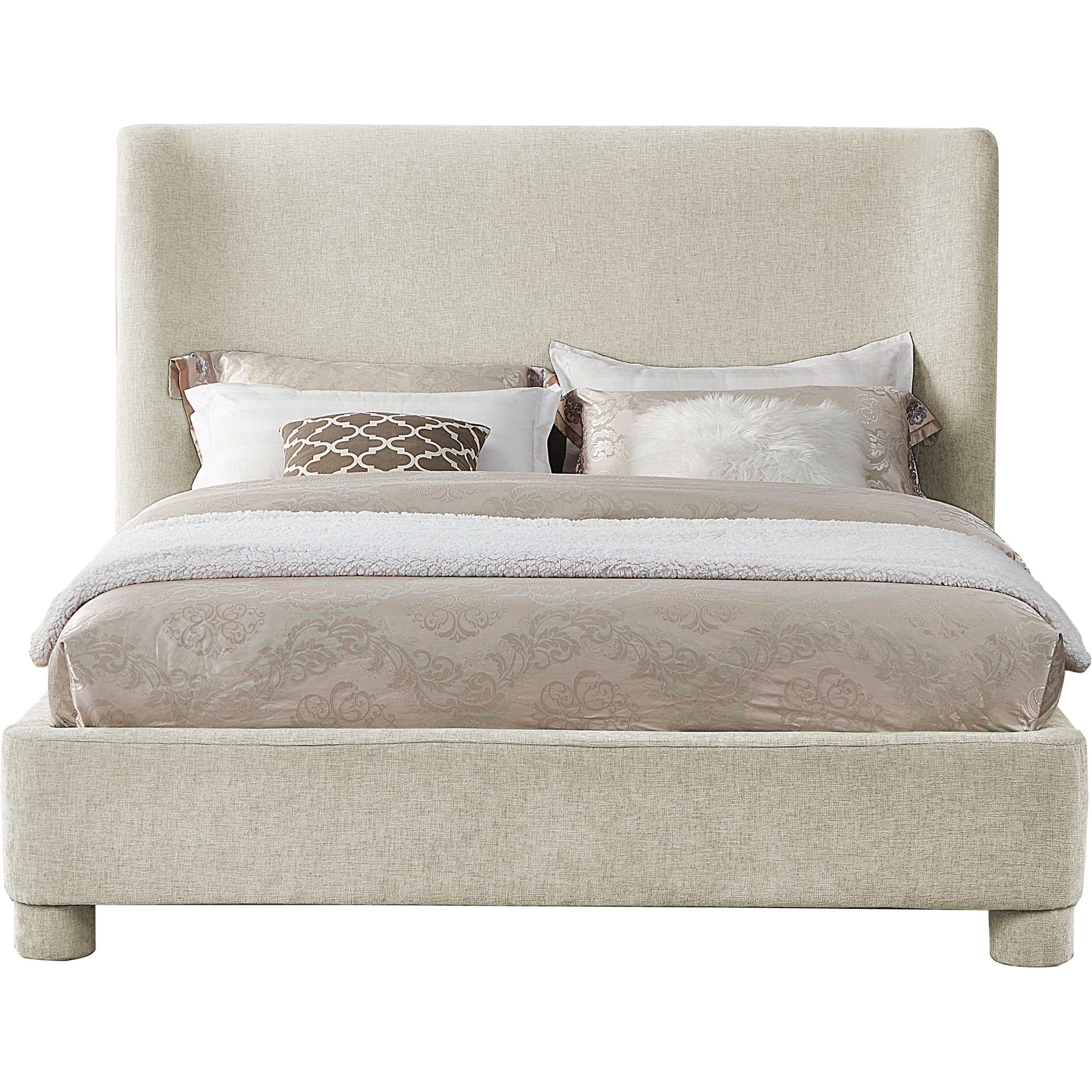 Meridian Penny Cream Chenille Fabric Full Bed
