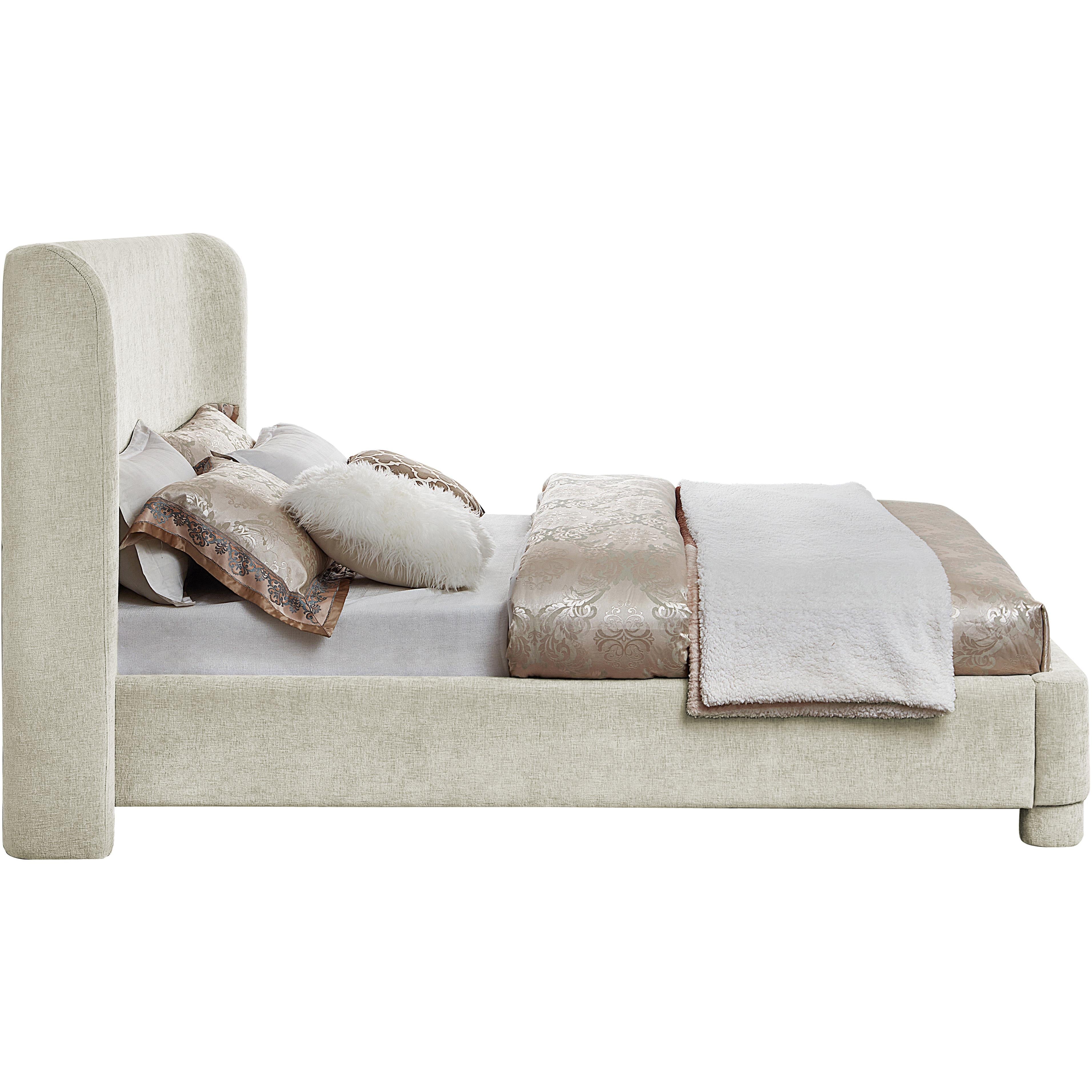 Meridian Penny Cream Chenille Fabric Full Bed