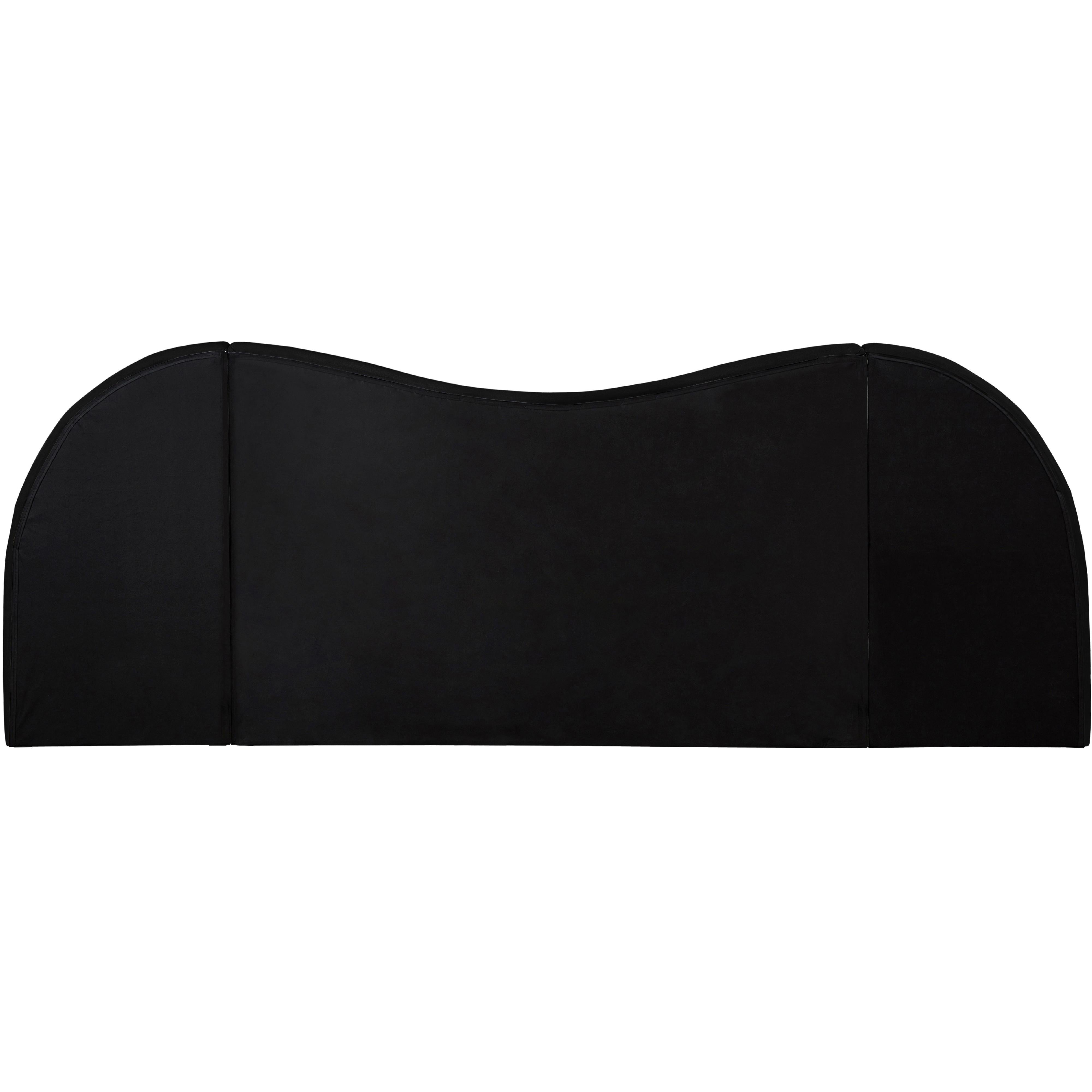 Meridian Everest Black Linen Textured Fabric King Bed (3 Boxes)