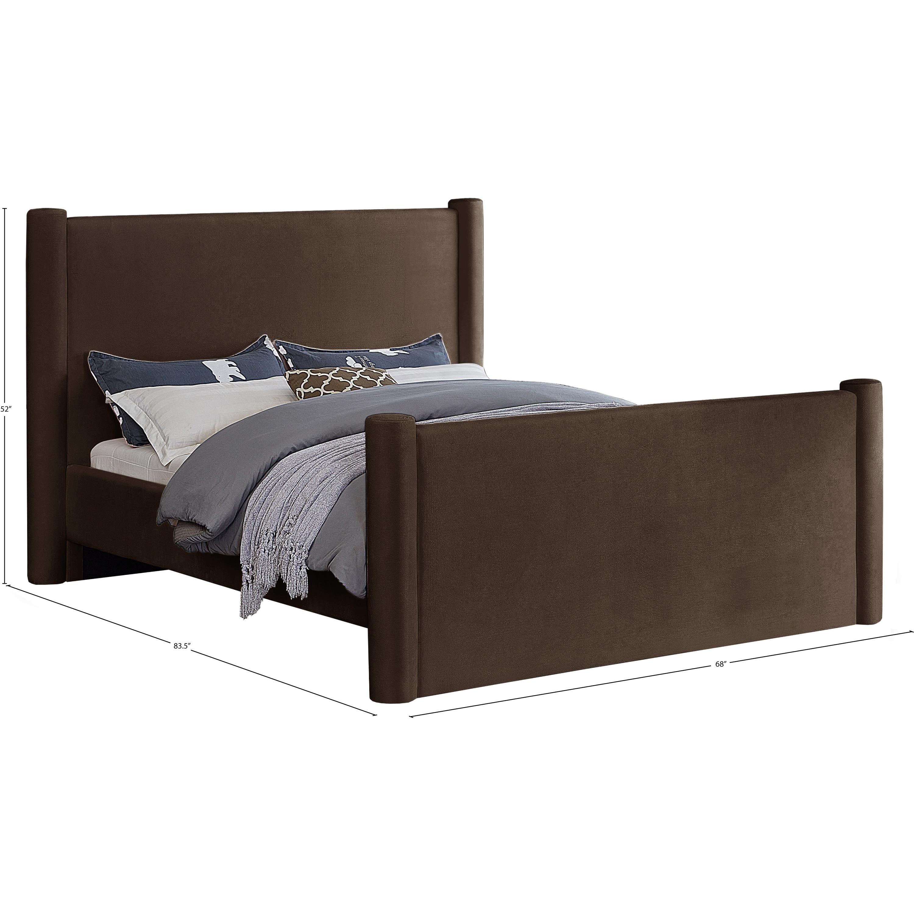Meridian Elias Brown Velvet Full Bed