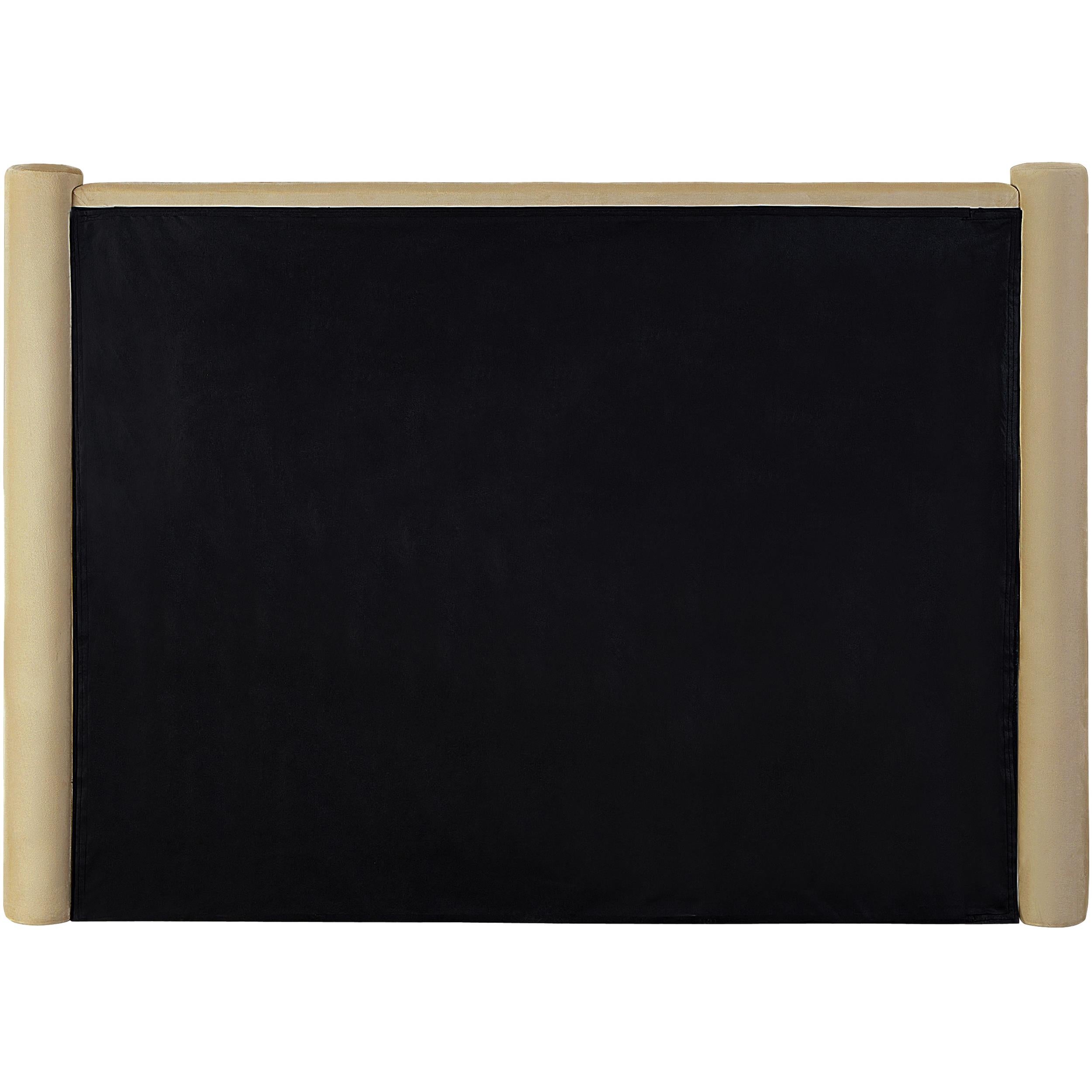 Meridian Elias Camel Velvet Full Bed