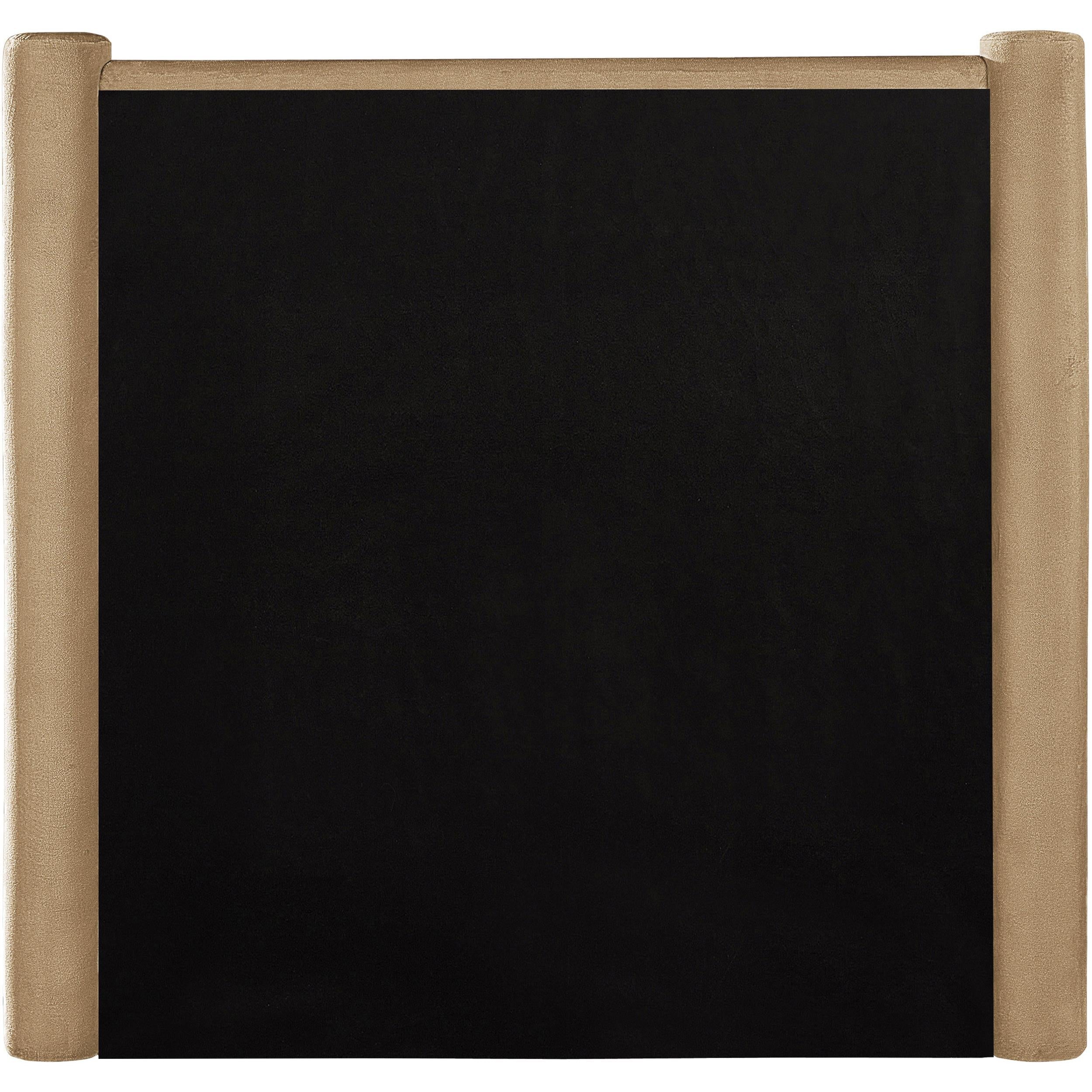 Meridian Elias Camel Velvet Twin Bed