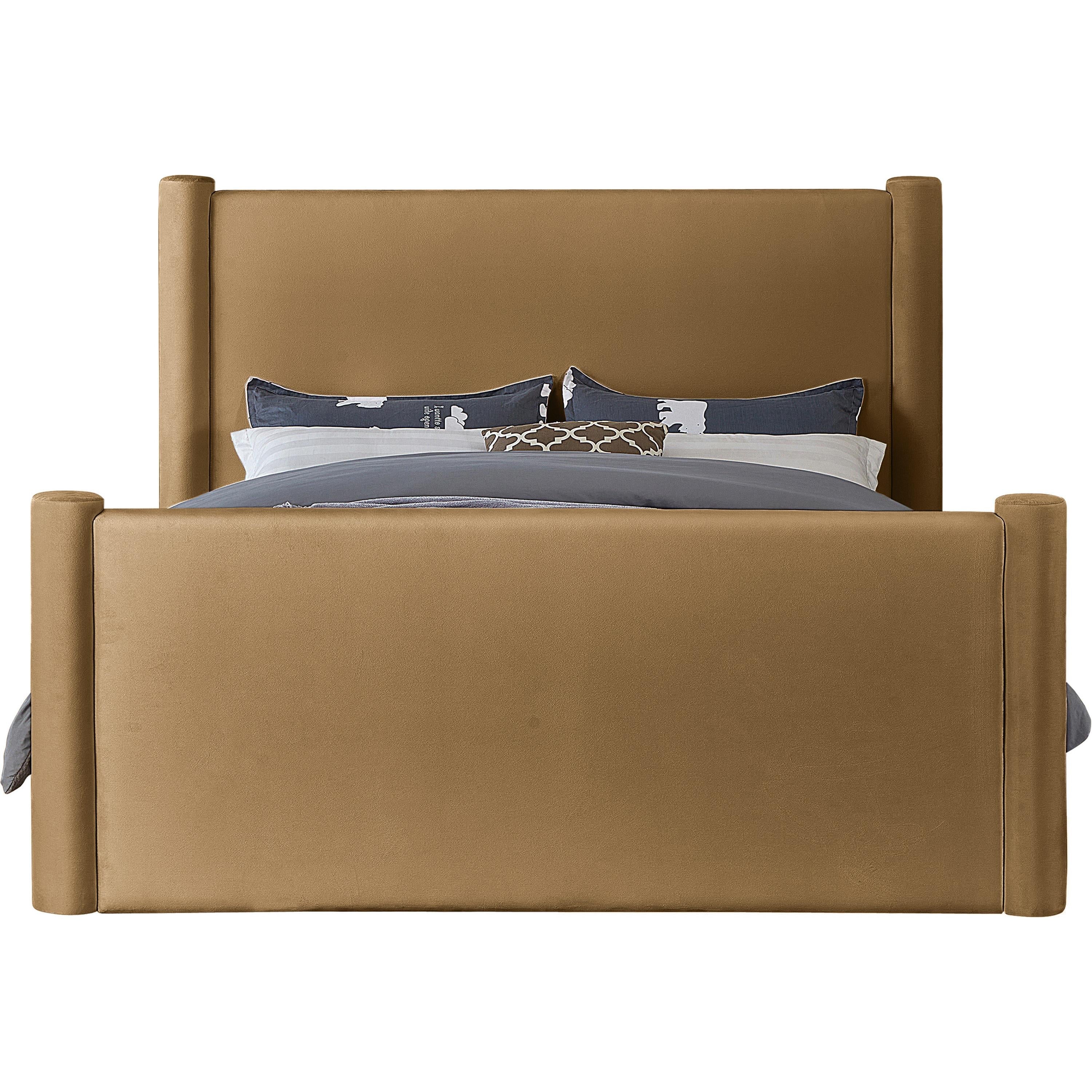 Meridian Elias Saddle Velvet King Bed